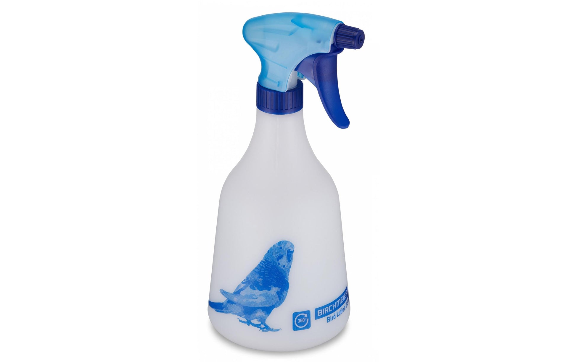 Birchmeier Sprühflasche Birdlution 360° – 0,5 l, Kunststoff, Blau/Weiss, 11,0 × 10,0 × 24,0 cm