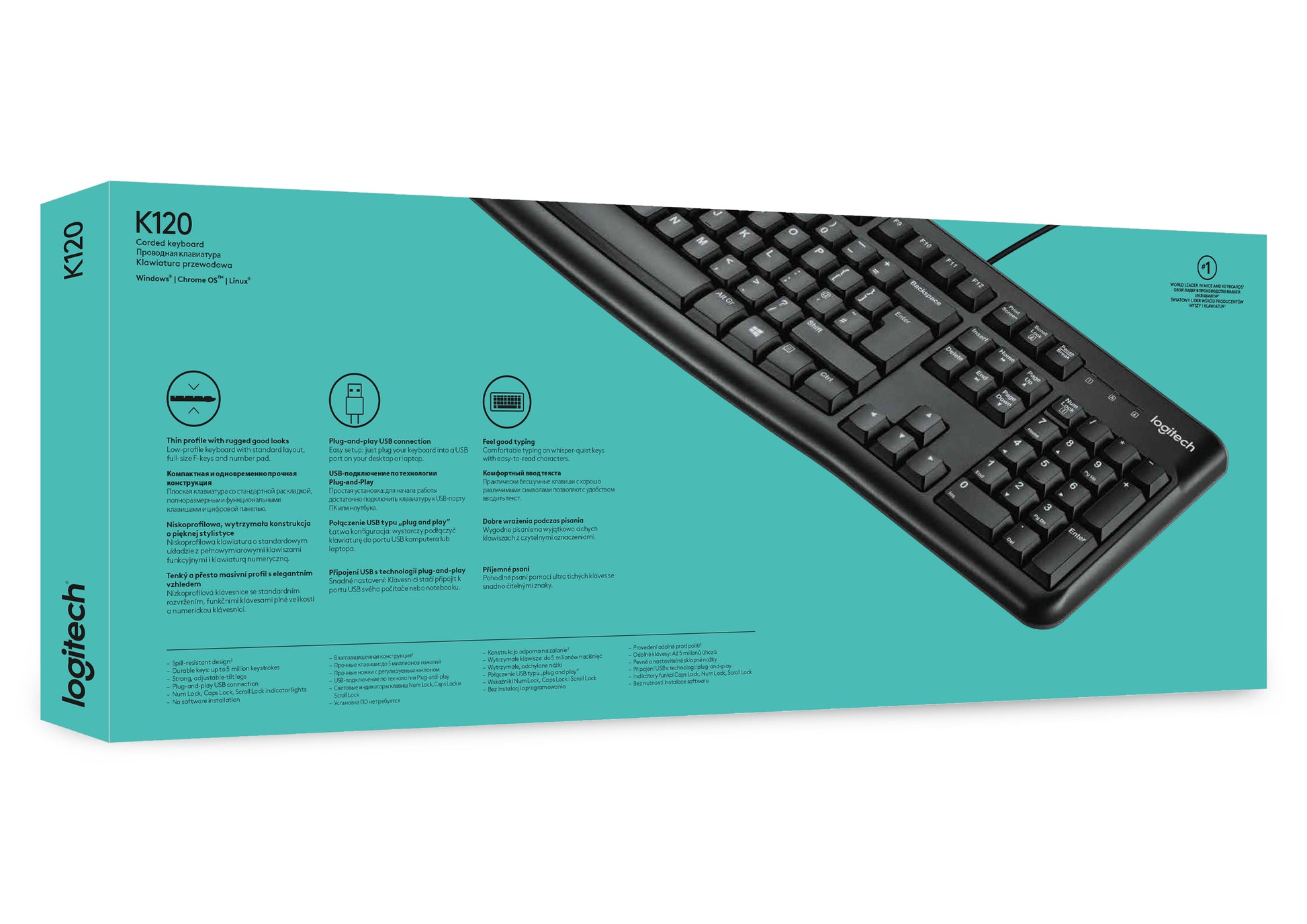 Logitech K120 – Tastatur – kabelgebunden, USB – AZERTY (BE) – Schwarz