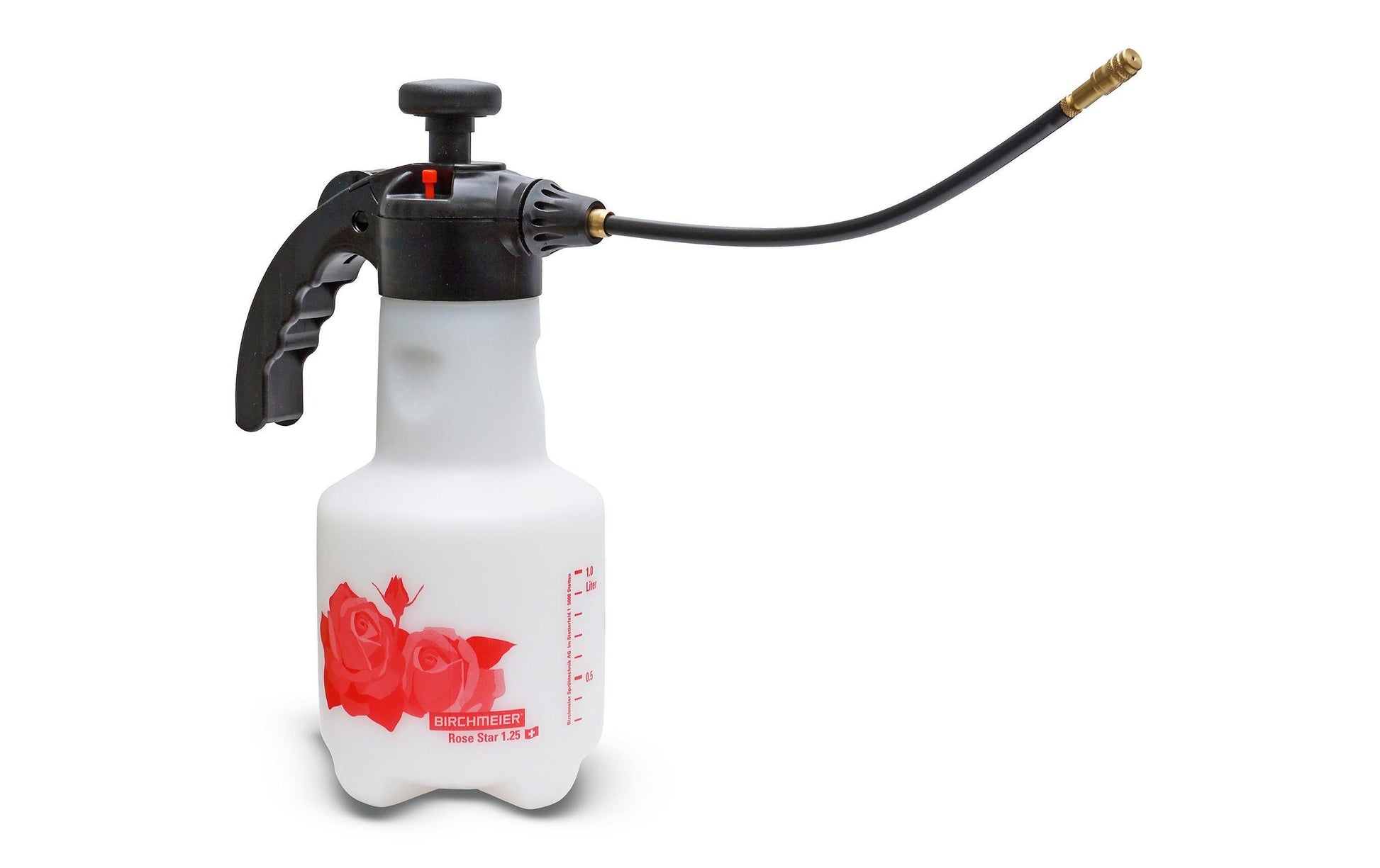 Birchmeier Rose Star Handgartenspritzer – 1,25 l, max. 3 bar, Messingdüse – Kunststofftank