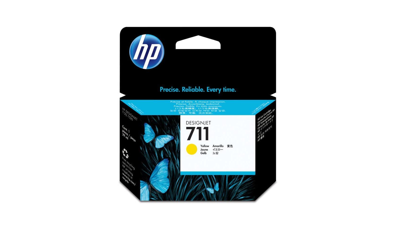 HP Tintenpatrone 711, Gelb, 29 ml – für Inkjetdrucker