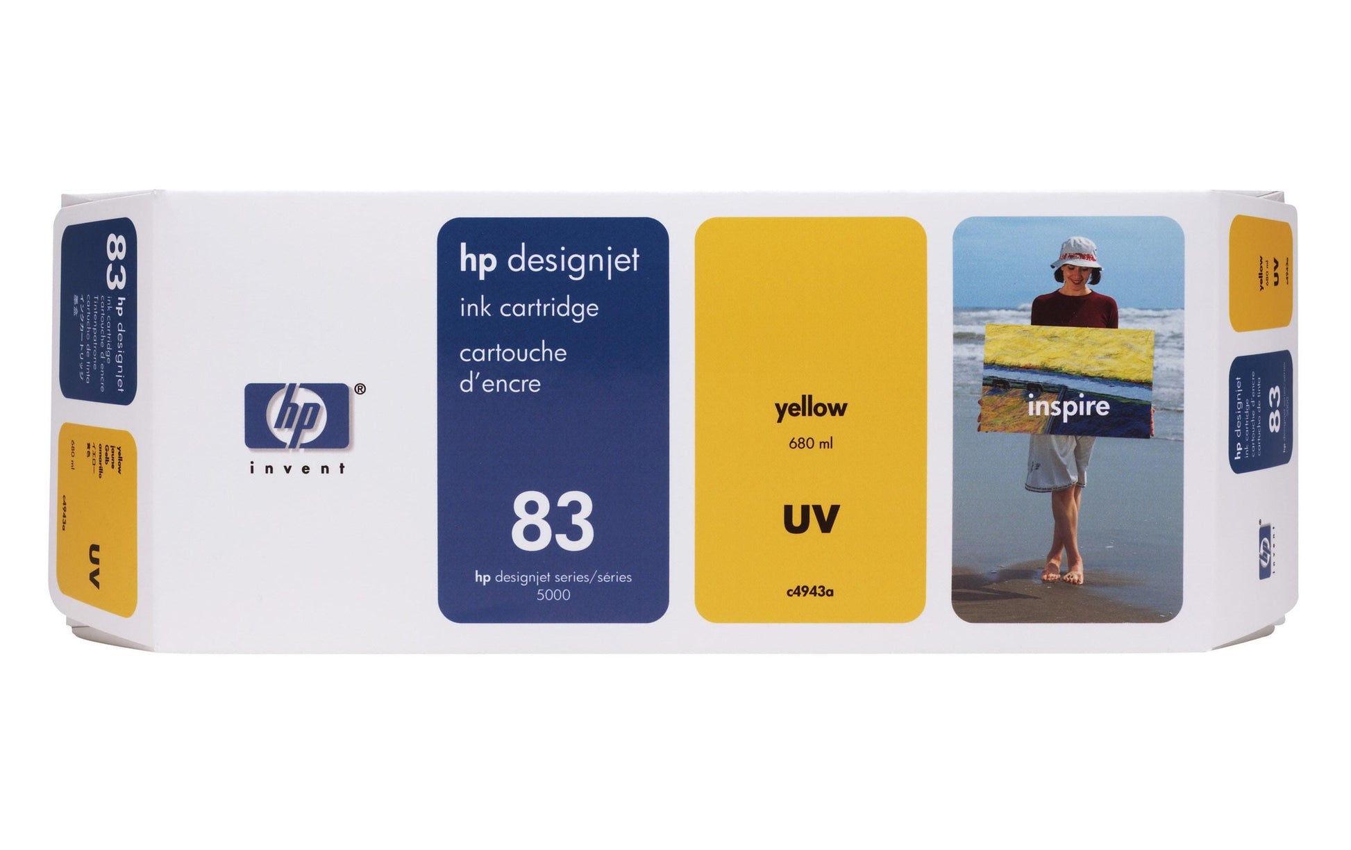 HP Tintenpatrone 83 (C4943A), Gelb, 680 ml, Original – für HP Designjet 5000