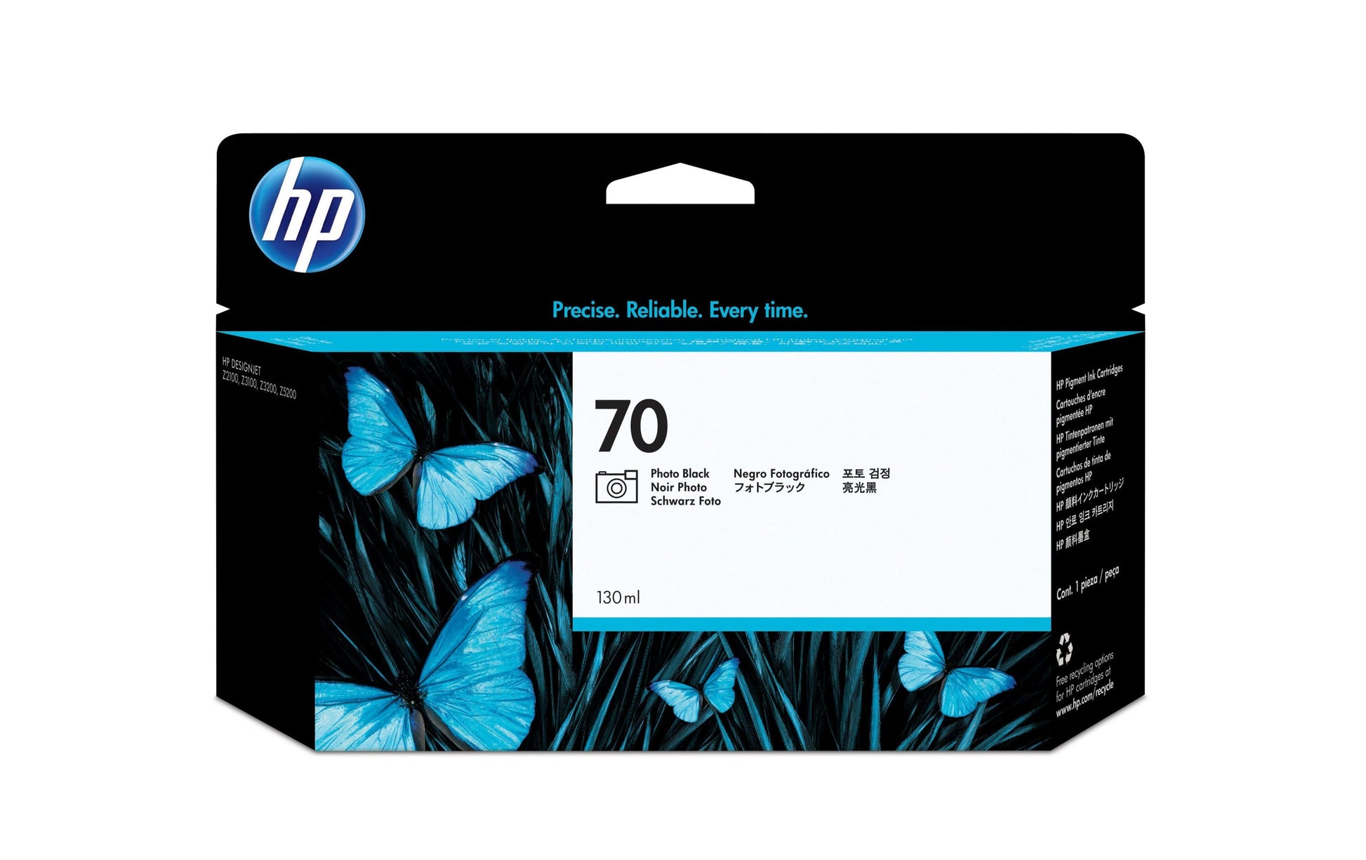 HP Tintenpatrone 70, schwarz, ca. 130 ml – für Tintenstrahldrucker/Multifunktionsgeräte