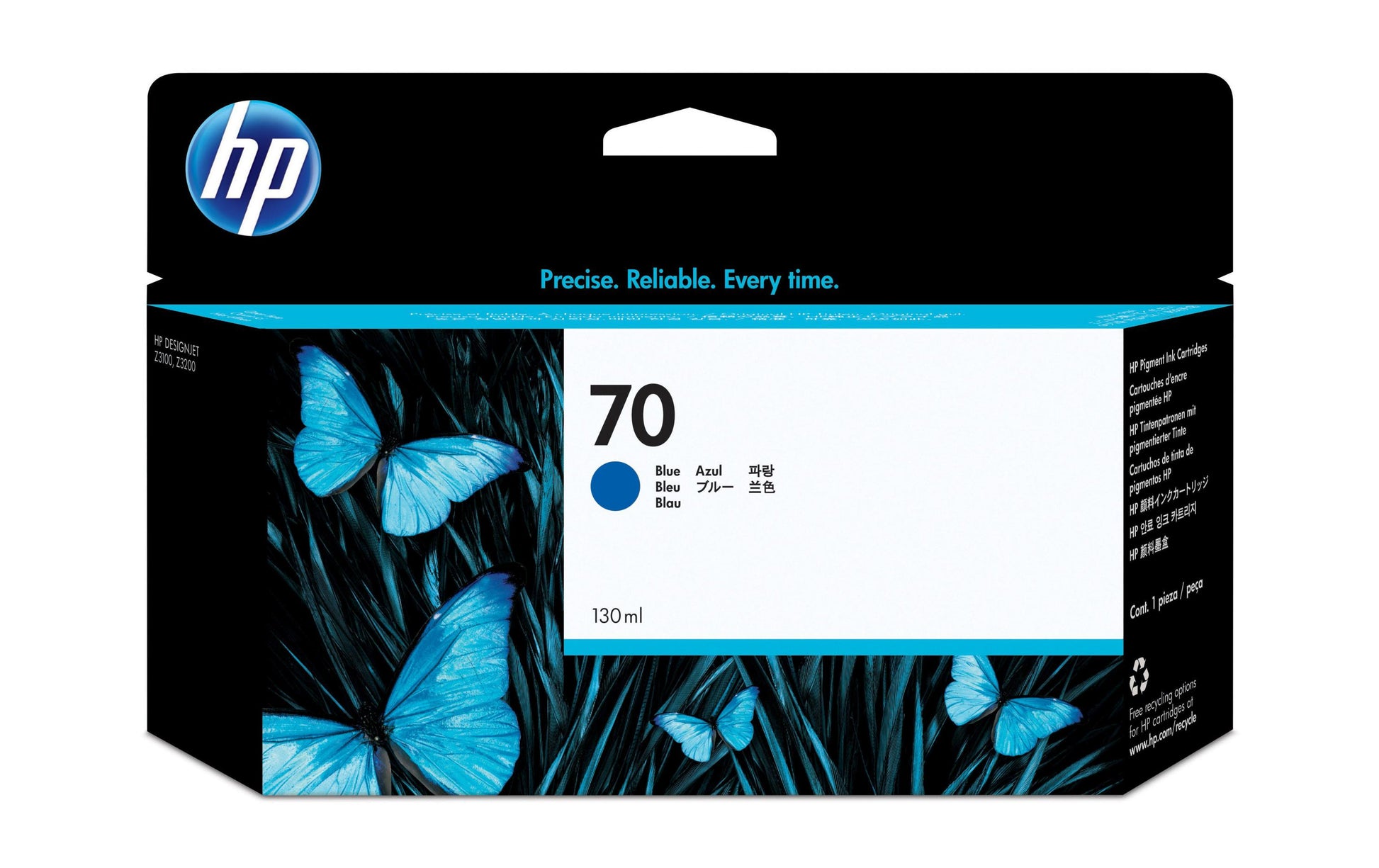 HP Tintenpatrone 70, cyan, 130 ml – für Inkjetdrucker, Multifunktionsgeräte