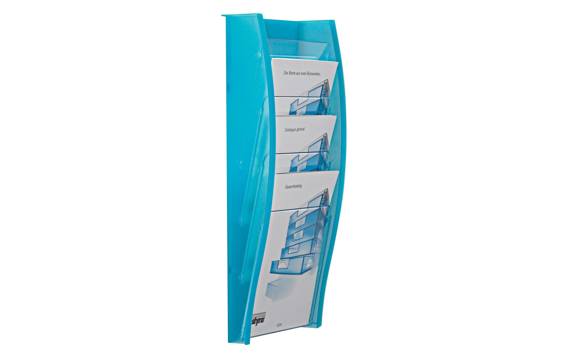 Styro Stehsammler – für Format A4, Kunststoff, Hellblau, 262 × 577 × 104 mm