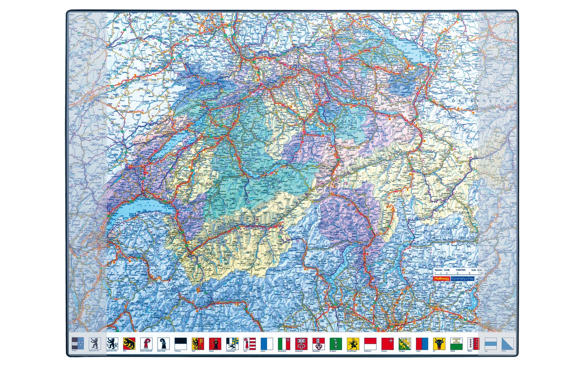 Hansa Schreibunterlage GeoPad – Schweiz, Deutsch – 650 × 500 mm – PP, rutschfest