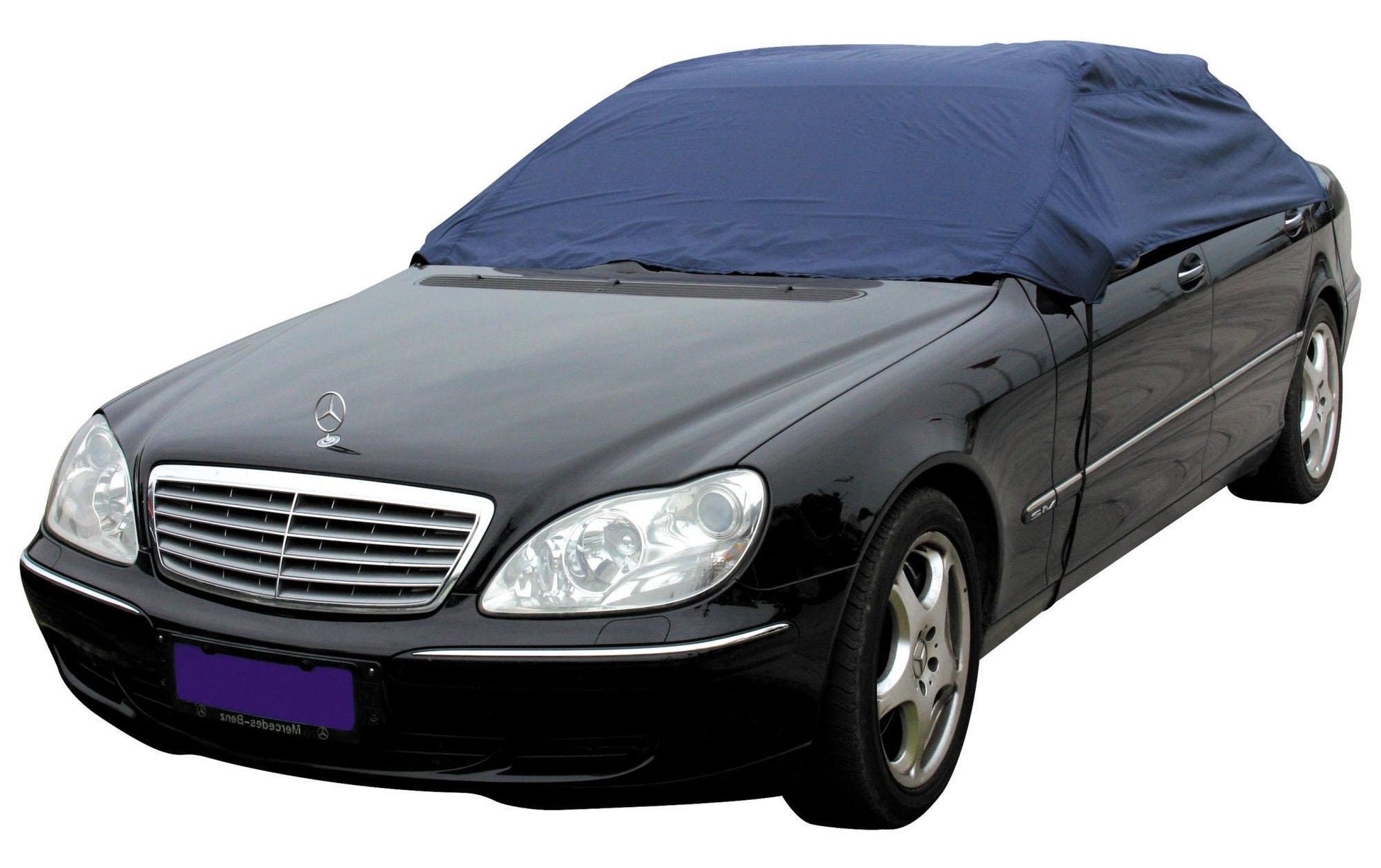 HP Autozubehör Halbgarage – für Personenwagen & Aussen – 284 × 122 × 61 cm – Nylon, Blau, Gummibänder