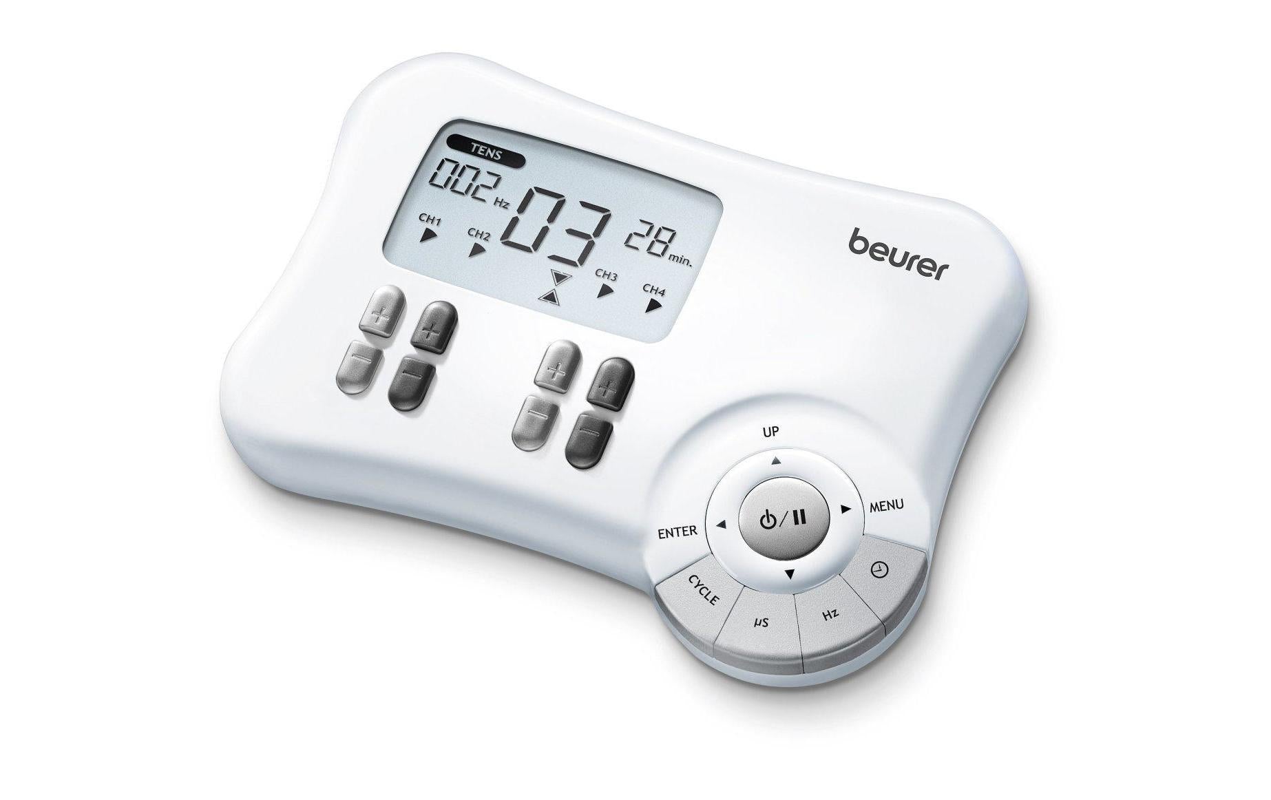 Beurer Elektrostimulationsgerät EM80 – TENS, EMS, Massage, 30 Programme – Weiss