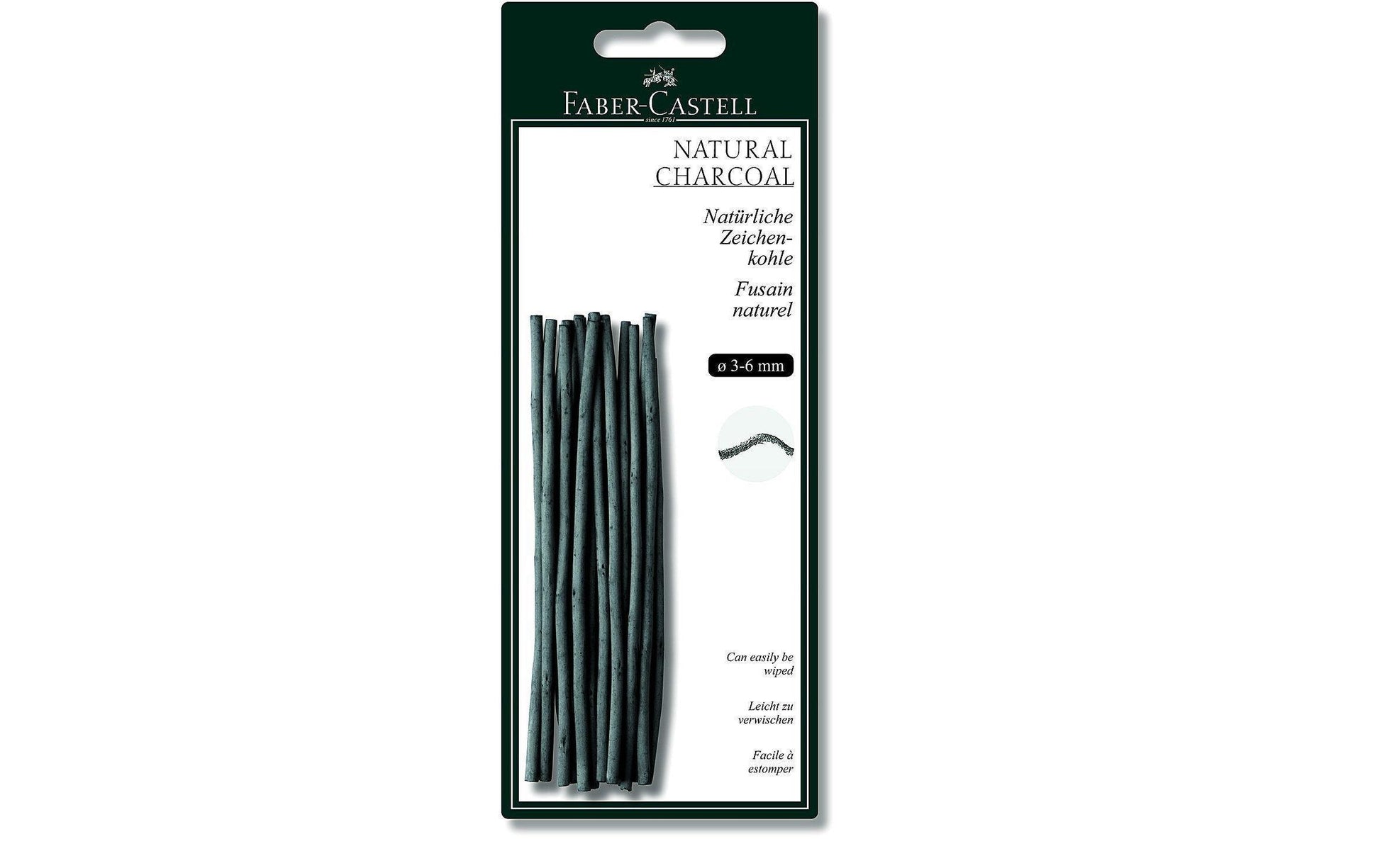Faber-Castell Zeichenkohle – Anthrazit, Ø 6 mm, 12er-Set