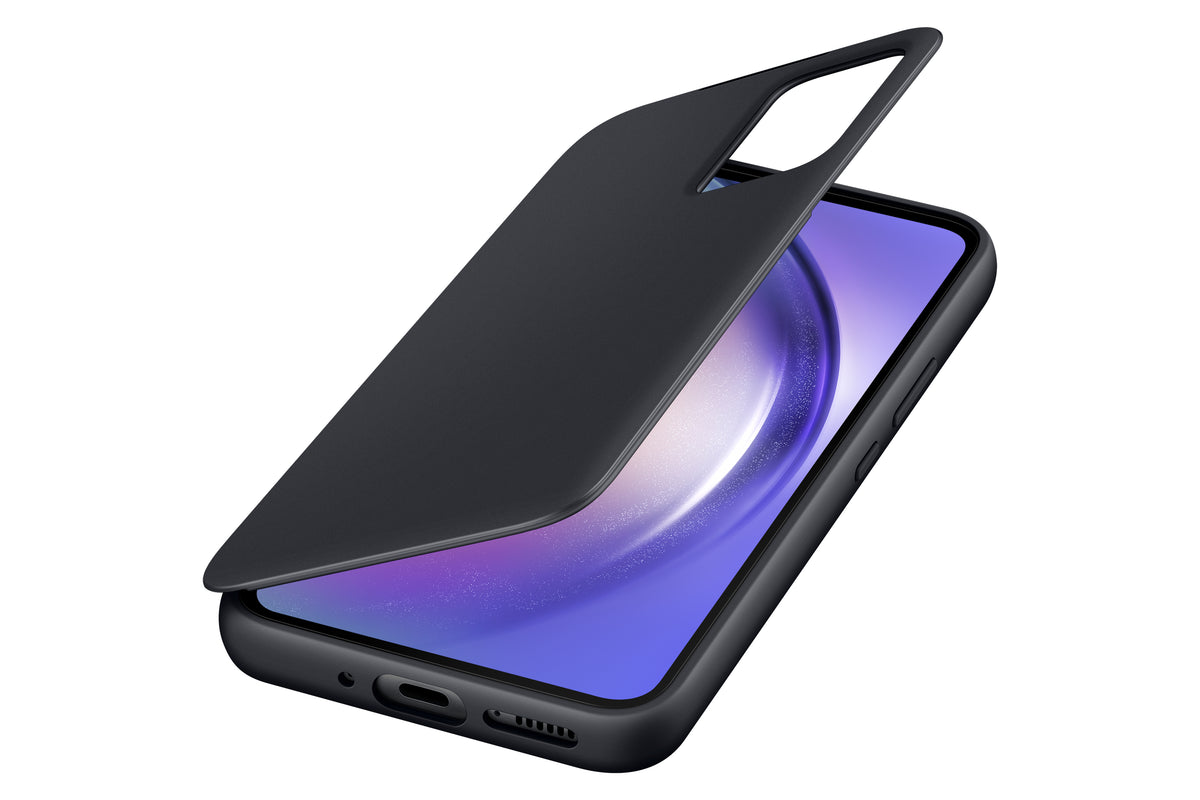 Samsung Smart View Wallethülle – für Samsung Galaxy A54, mit Kartenfach, Schwarz