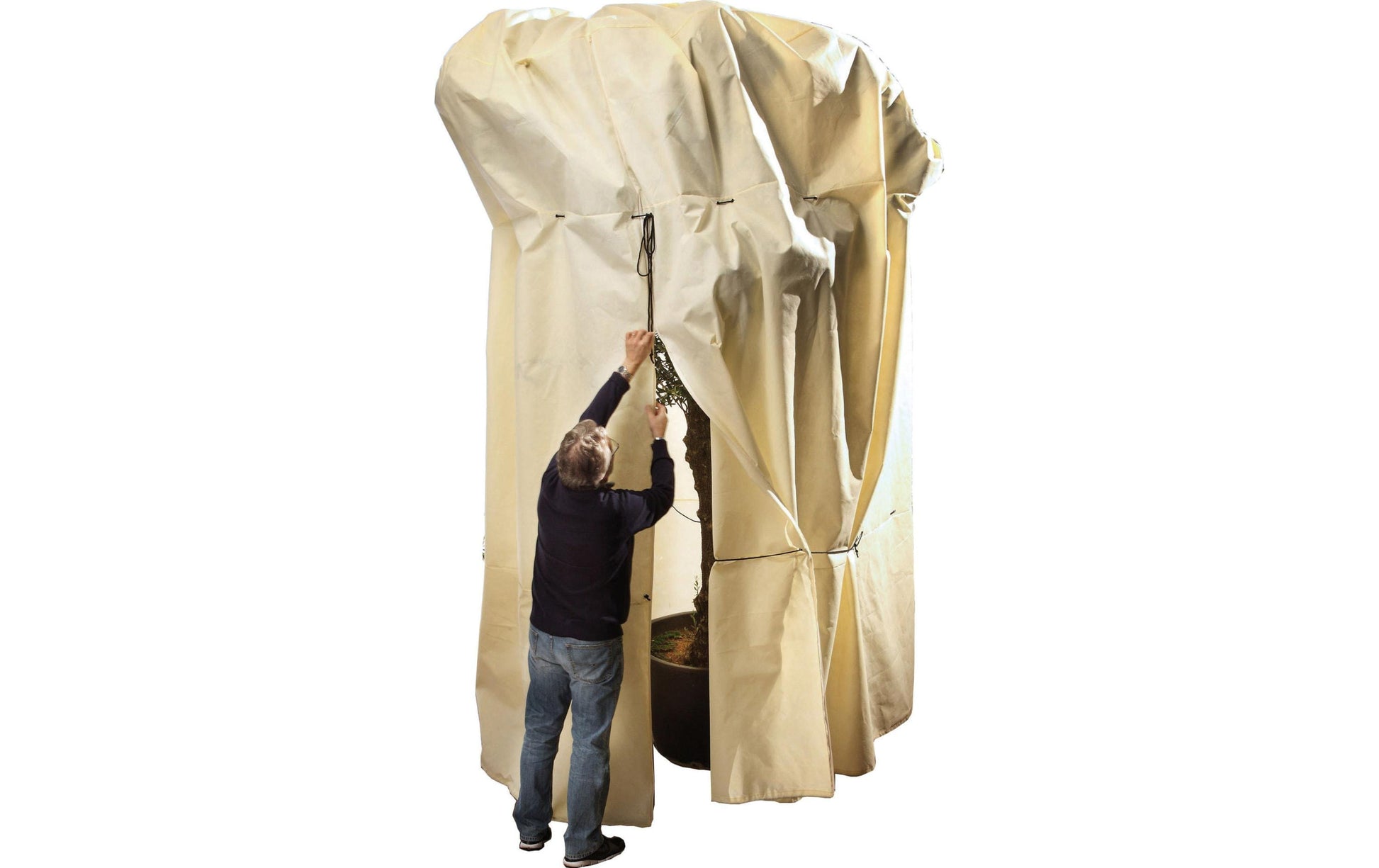 Bio Green Mammut Pflanzensack – für Topfpflanzen, Stauden & Bäume – Fleece, Beige – 250 × 360 cm