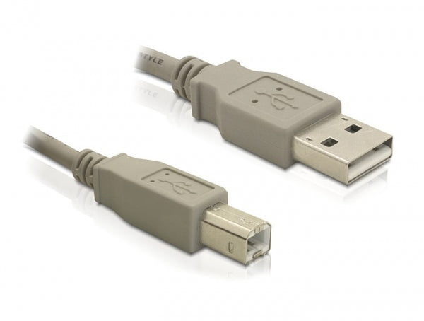 DeLOCK USB-A auf USB-B Kabel – USB 2.0 (480 Mbit/s) – 1,8 m – Grau – für Drucker, Scanner