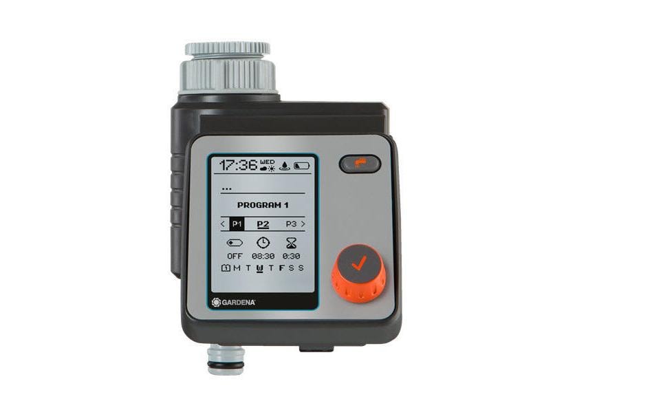Gardena Bewässerungscomputer – 12 bar, batteriebetrieben, für Hähne G 3/4 (26,5 mm) und G 1 (33,3 mm)