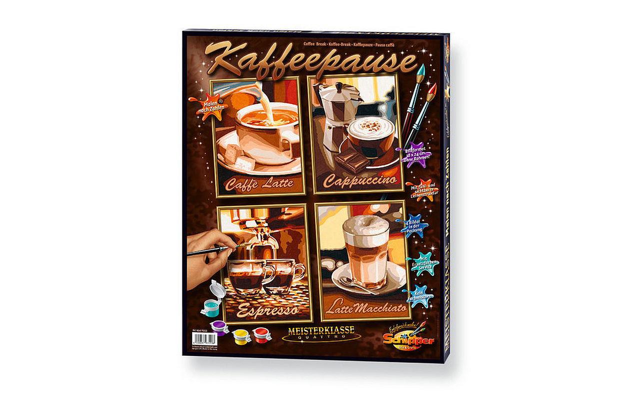 Schipper Malen-nach-Zahlen-Set – Kaffeepause – 4-teilig, je 18 × 24 cm – ab 8 Jahren