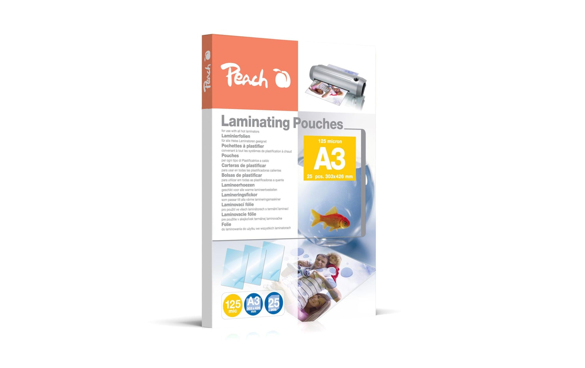 Peach Laminierfolien A3 – 125 µm, glänzend, 25 Stück