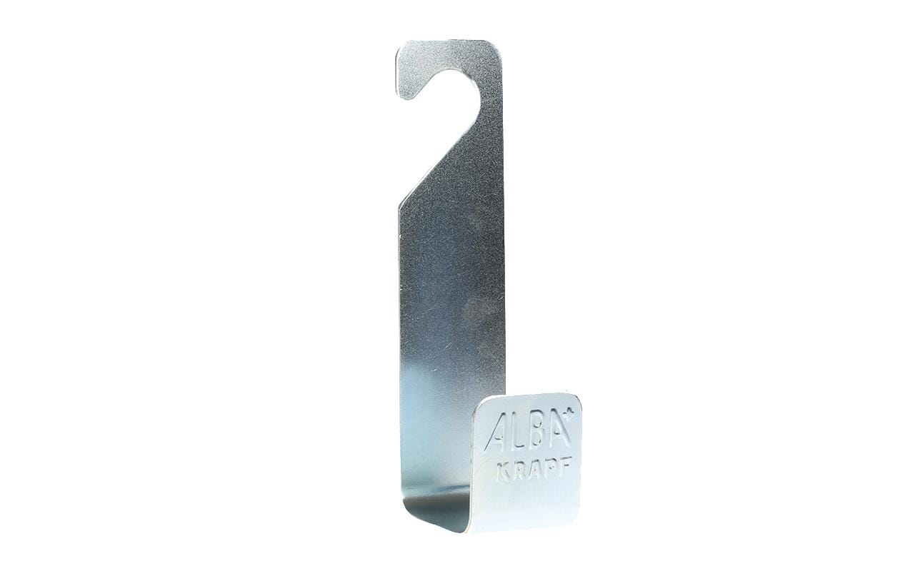 Alba-Krapf Wandschlauchhalter – silber, verzinkt, B 80 × H 300 × T 100 mm, für Wasserhähne