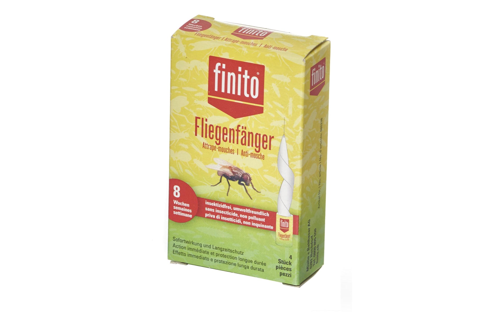 finito Insektenfalle Spiral – Gelb – Für Fluginsekten – 4 Stk.