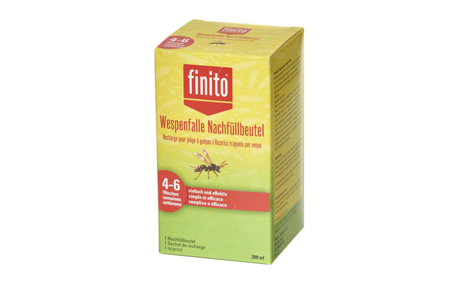 finito Insektenfalle – 7,2 × 13 cm – gelb – für Wespen