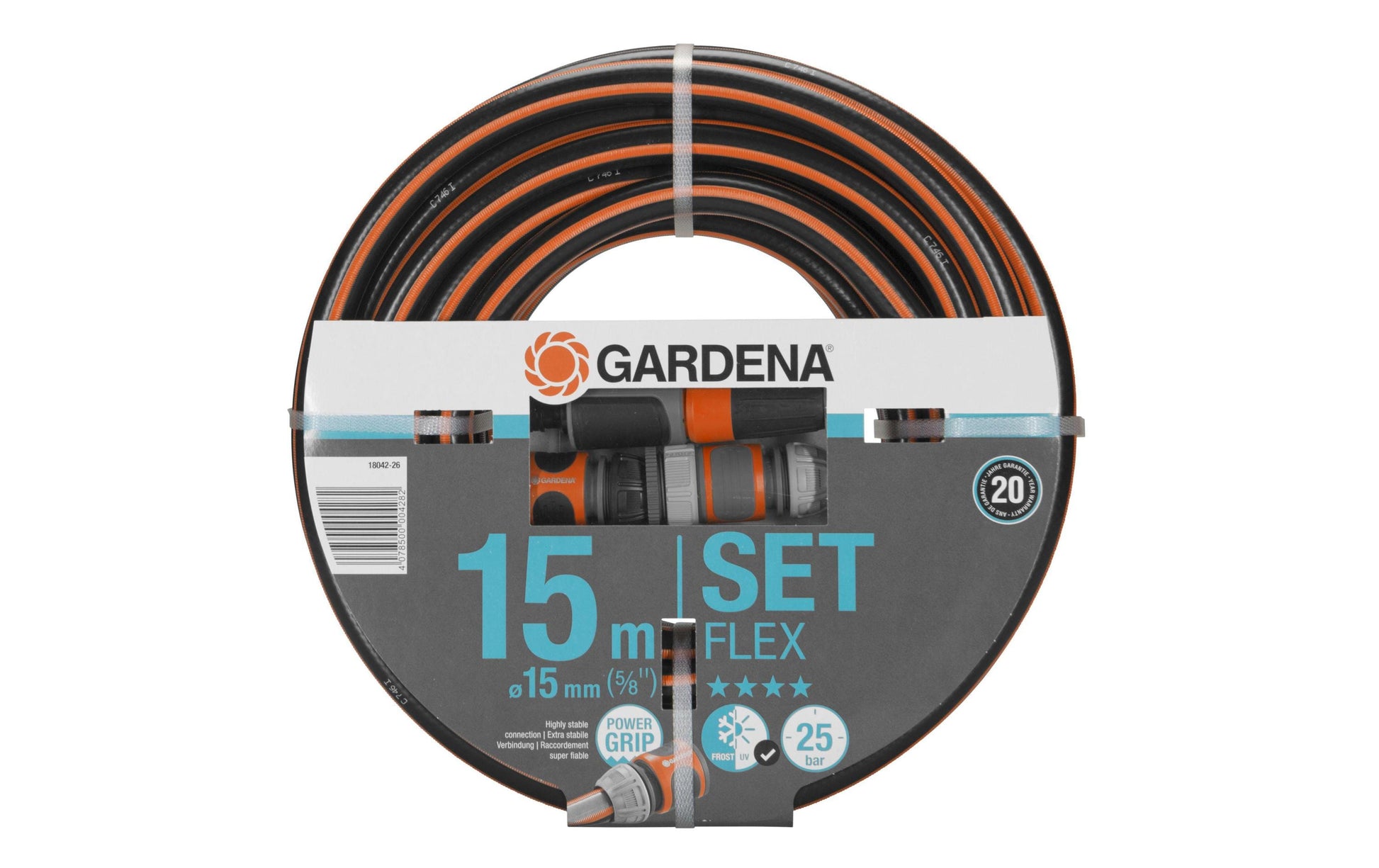 Gardena Comfort FLEX Gartenschlauch – 15 m, Aquastop, Flexischlauch, 25 bar, 5/8" Anschluss