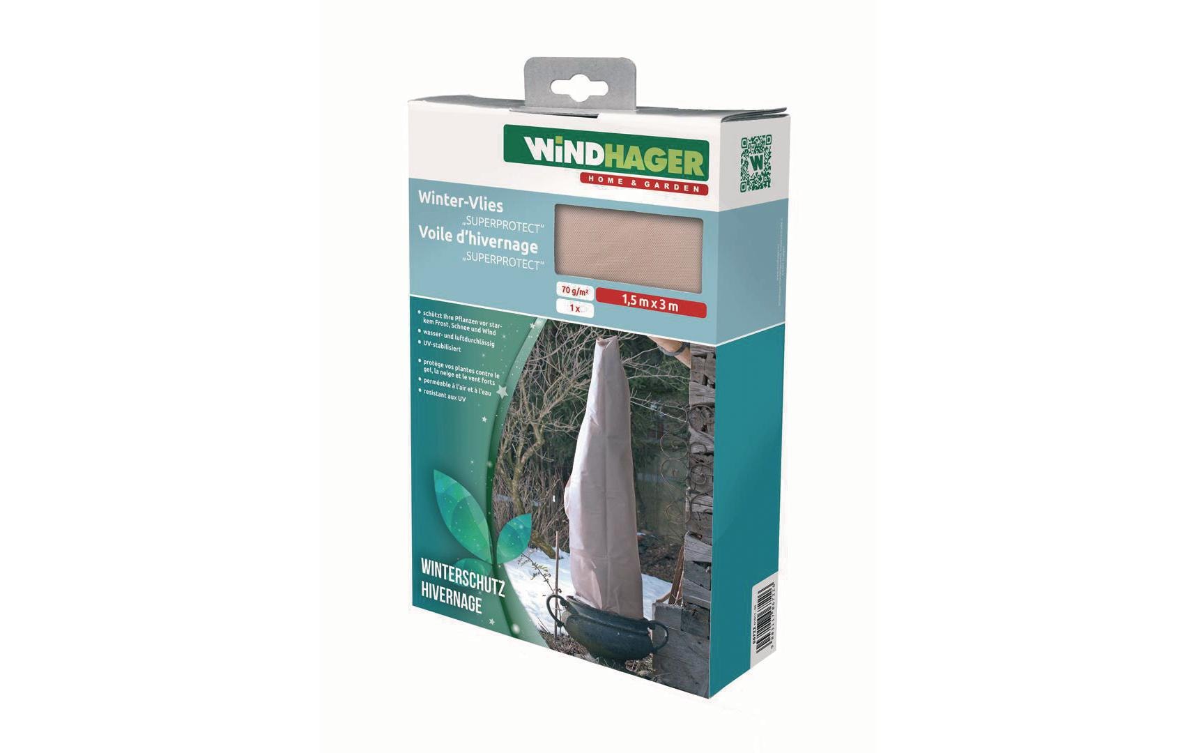 Windhager Thermo-Vlies – 150 × 300 cm, Beige, Fleece, 70 g/m², CE