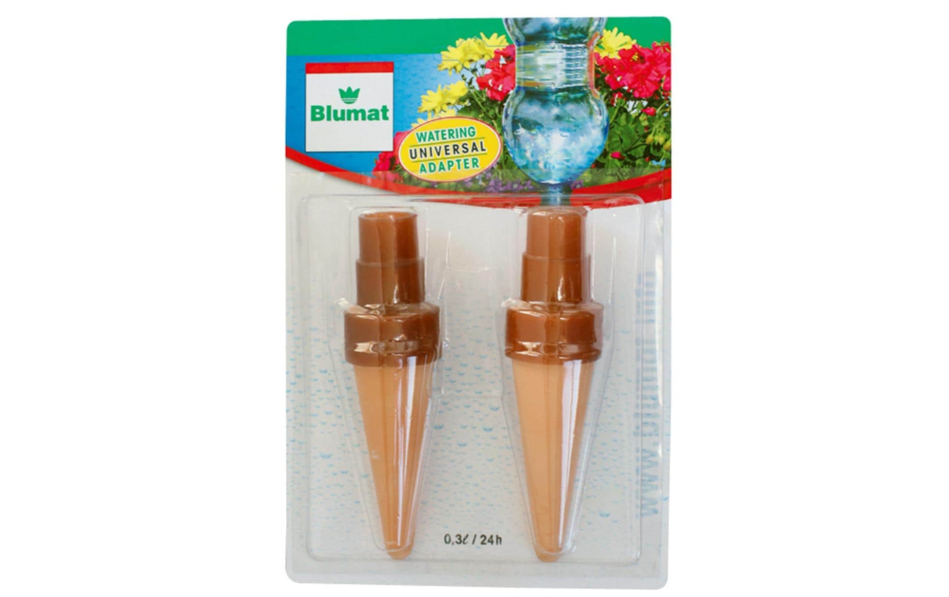 Blumat Flaschenadapter, braun, mit Tonkegel, für Flaschen 0,25–2,0 l, 2 Stk.
