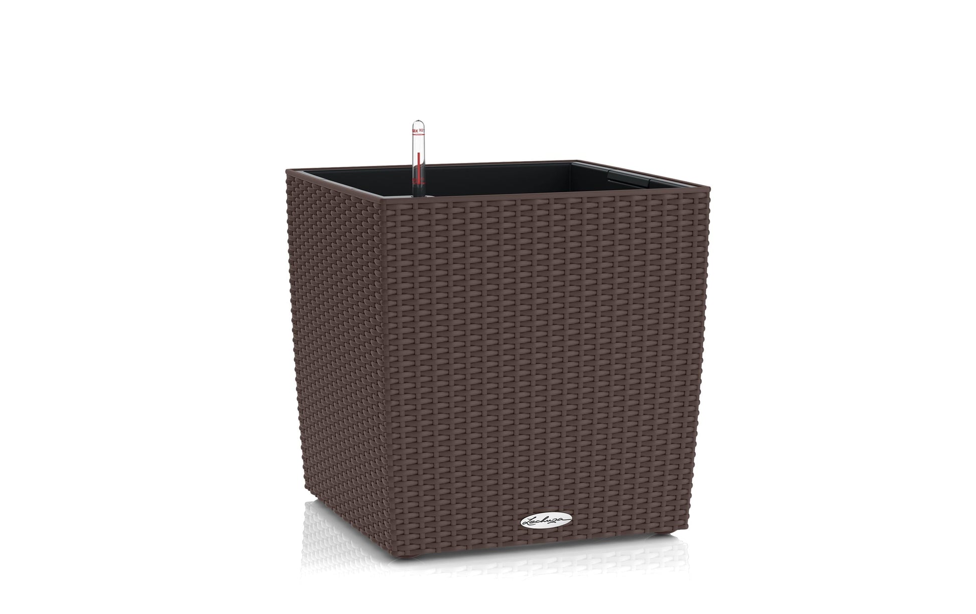 LECHUZA Topfpflanzer – 30 × 30 × 30 cm – Kunststoff, Braun, 1 Stück