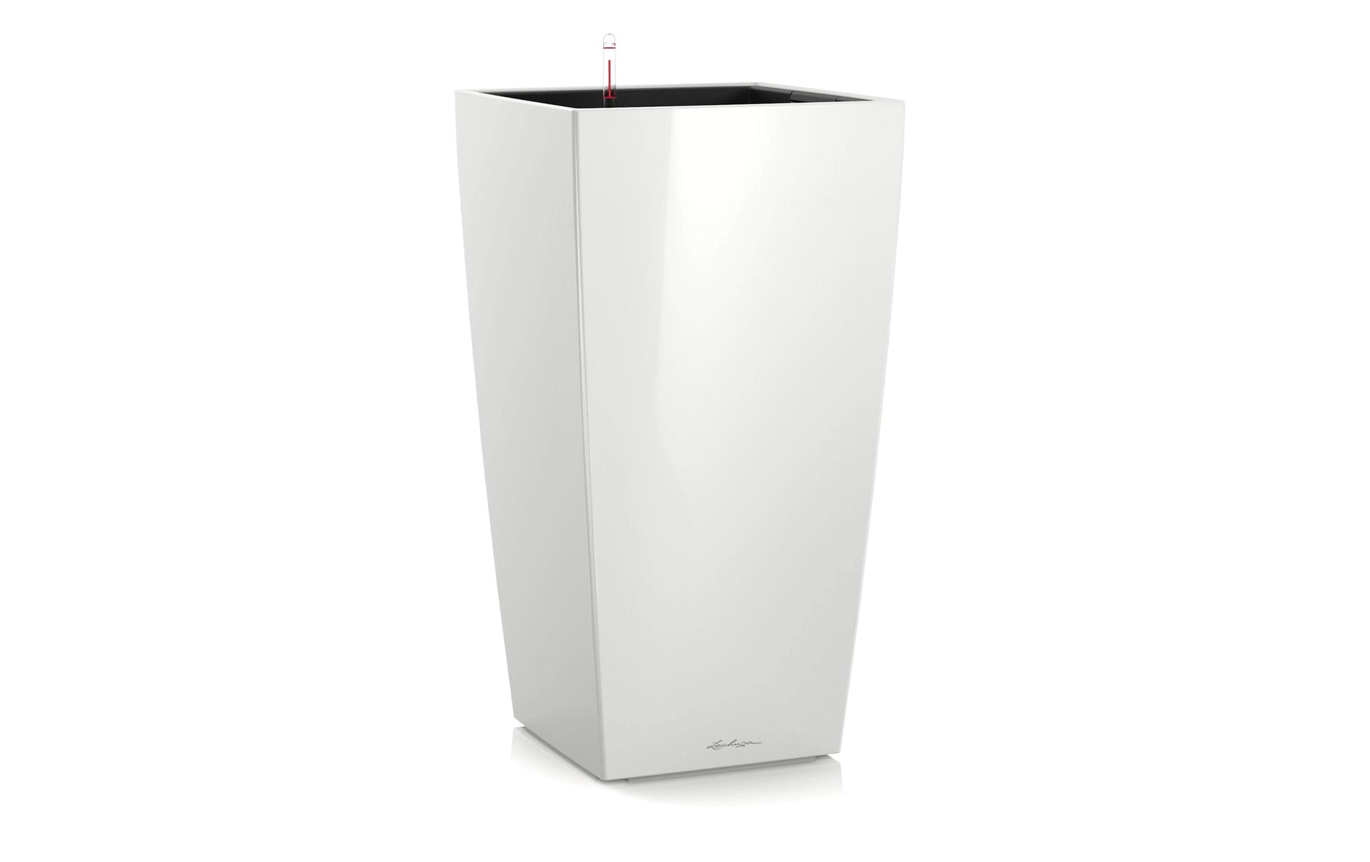 LECHUZA Cubico Premium 30 Topfpflanzer – 29,5 × 29,5 × 56,5 cm – Kunststoff, weiss