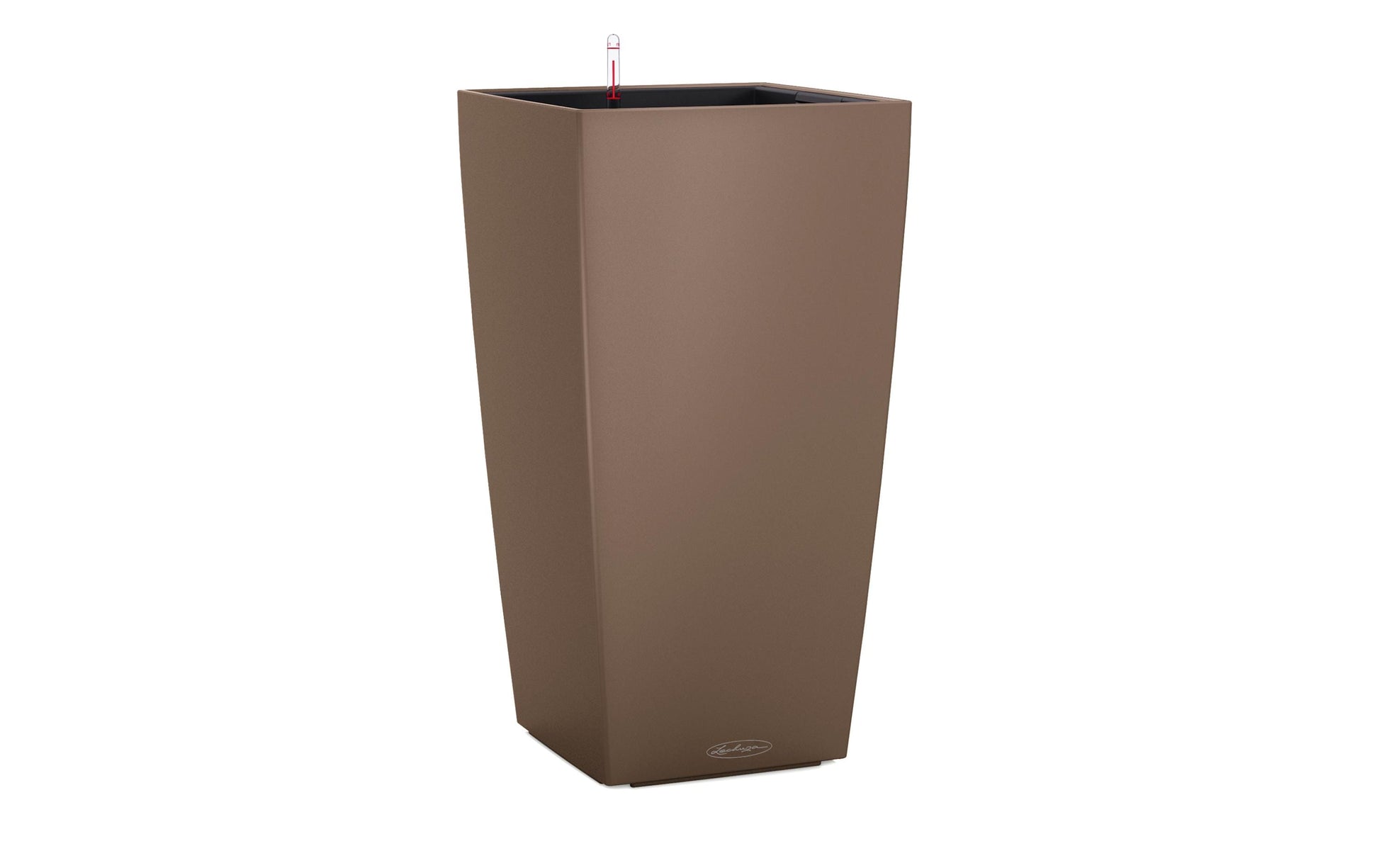 LECHUZA Cubico Color Topfpflanzer – 30 × 30 × 56 cm – Kunststoff, braun