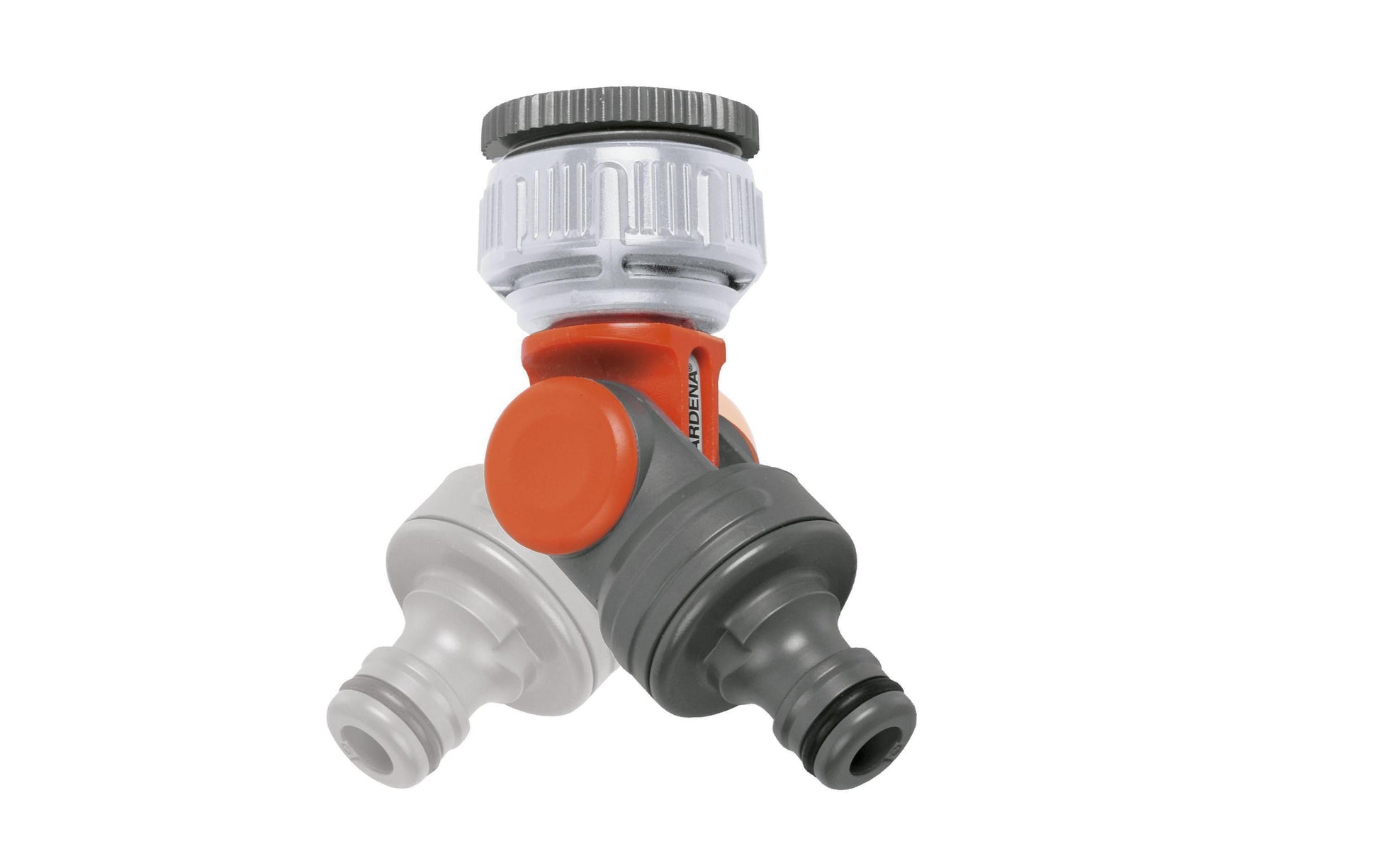 Gardena Winkelhahnstück 2999 – Anschluss G 3/4 / G 1/2, Kunststoff, Grau/Orange, für G 3/4- und G 1/2-Wasserhähne