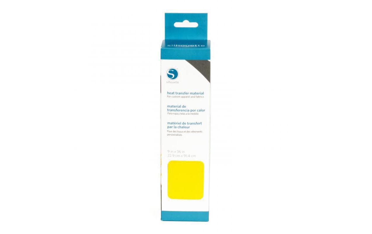 Silhouette Aufbügelfolie (HTV), beflockt, gelb, 22,9 × 91,4 cm, HEAT-9FL-YEL-C