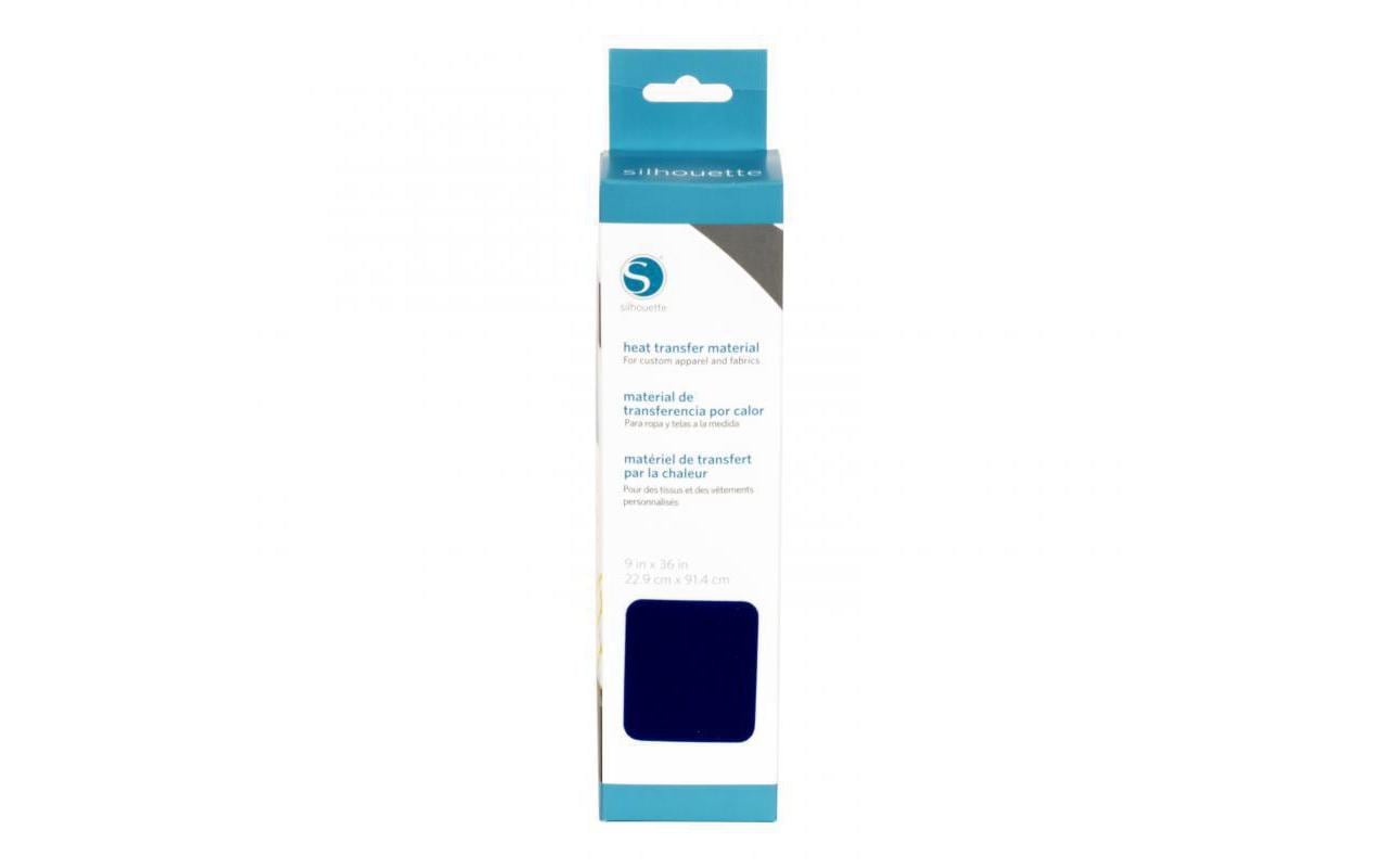 Silhouette Aufbügelfolie (HTV), Beflockt, Blau, 22,9 × 91,4 cm, 1 Rolle, HEAT-9FL-DKBLU-C
