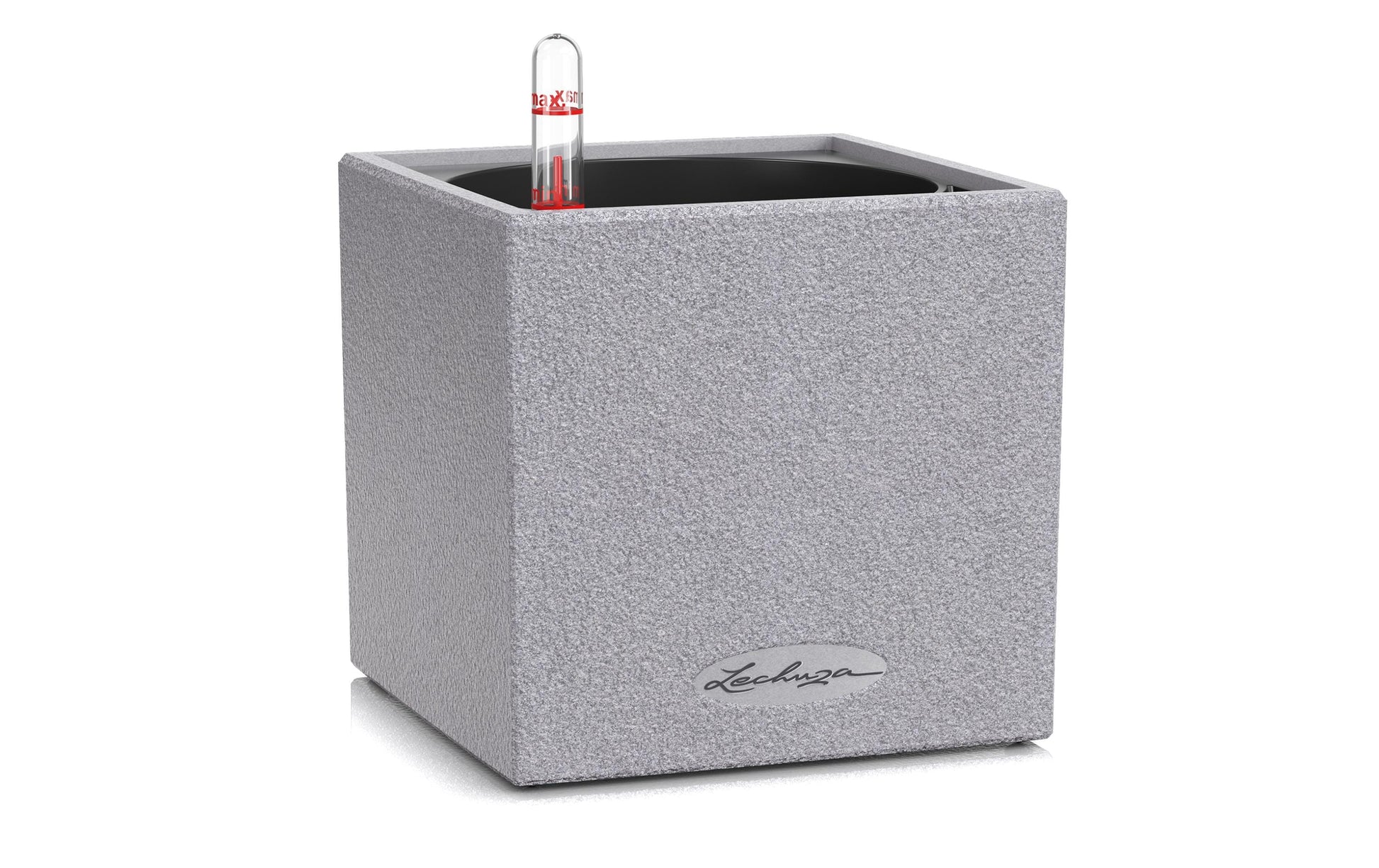 LECHUZA CANTO Stone Topfpflanzer – 14 × 14 × 14 cm – Kunststoff, grau