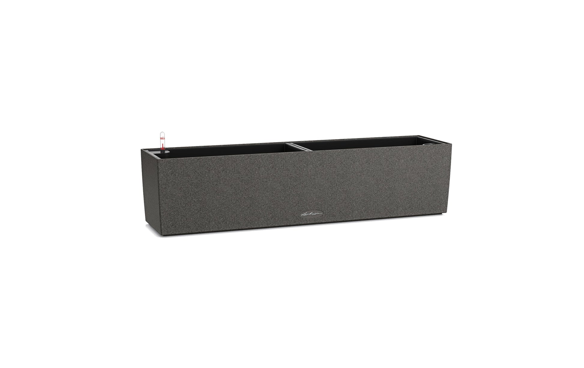 LECHUZA BALCONERA Stone 80 Blumentopf – 12 l, 79 × 19 × 19 cm – Polypropylen, schwarz