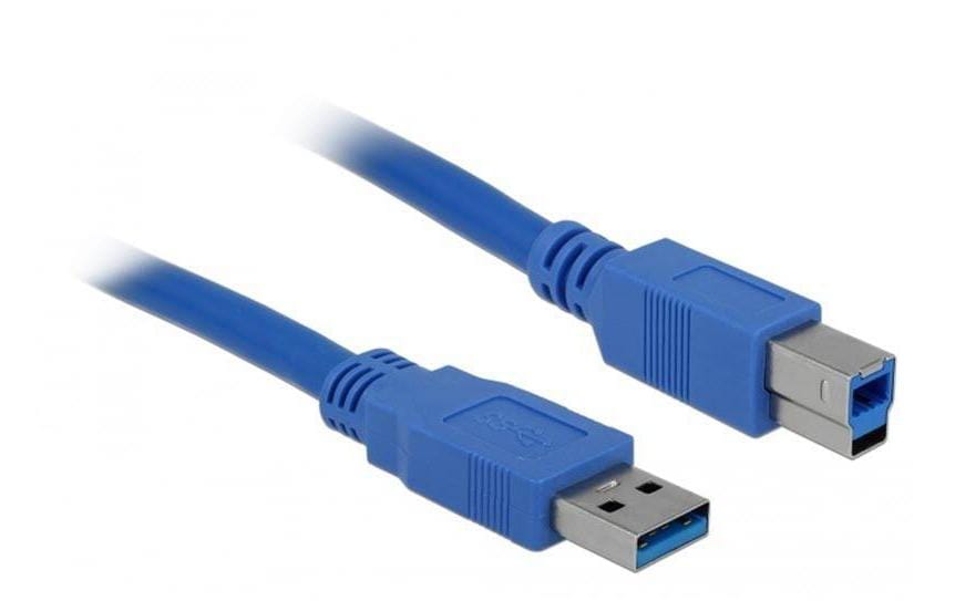 DeLOCK USB-A auf USB-B Kabel – USB 3.2 Gen 1 (5 Gbit/s) – 1 m – Blau