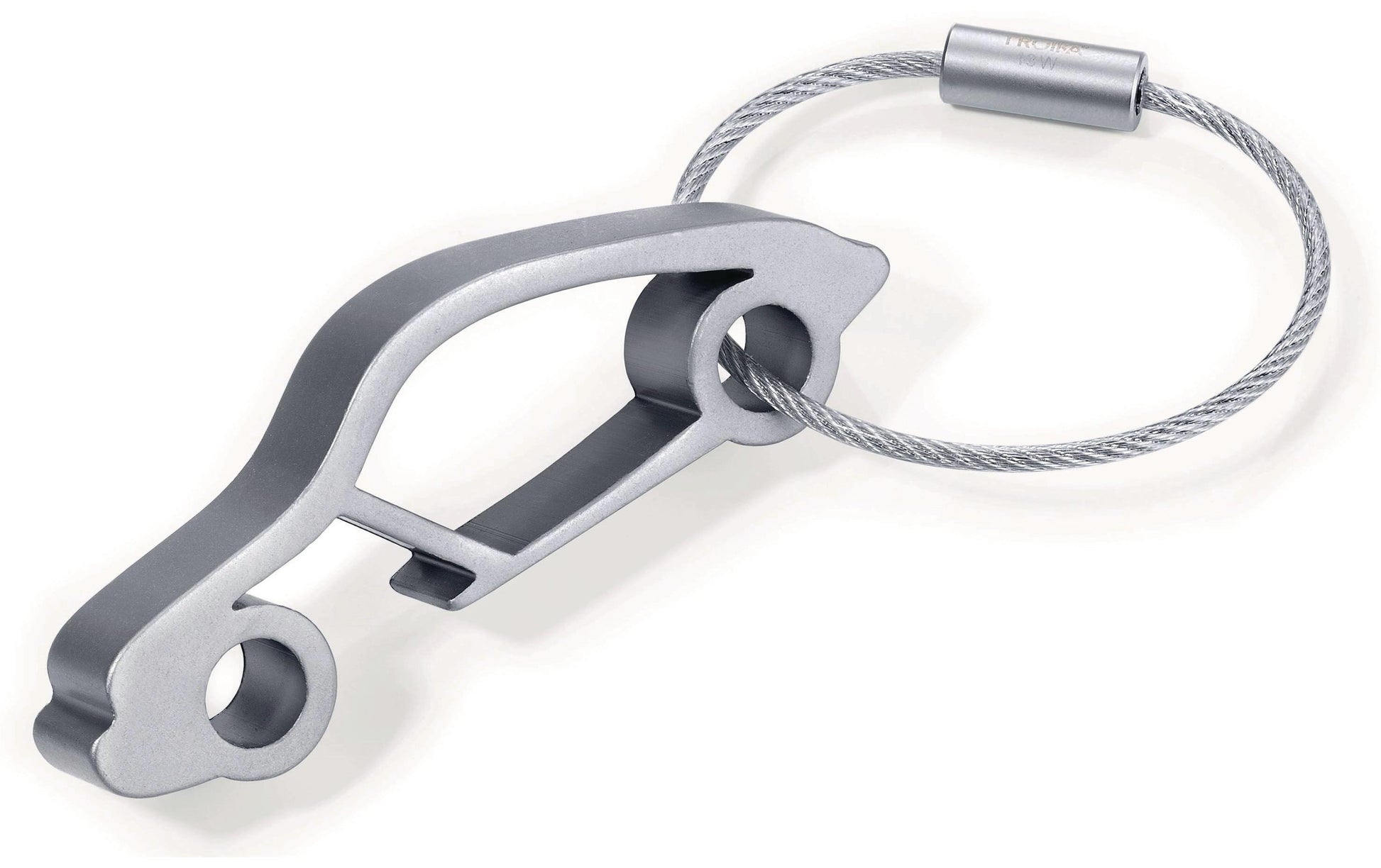 TROIKA Schlüsselanhänger Auto – Aluminium, Silber