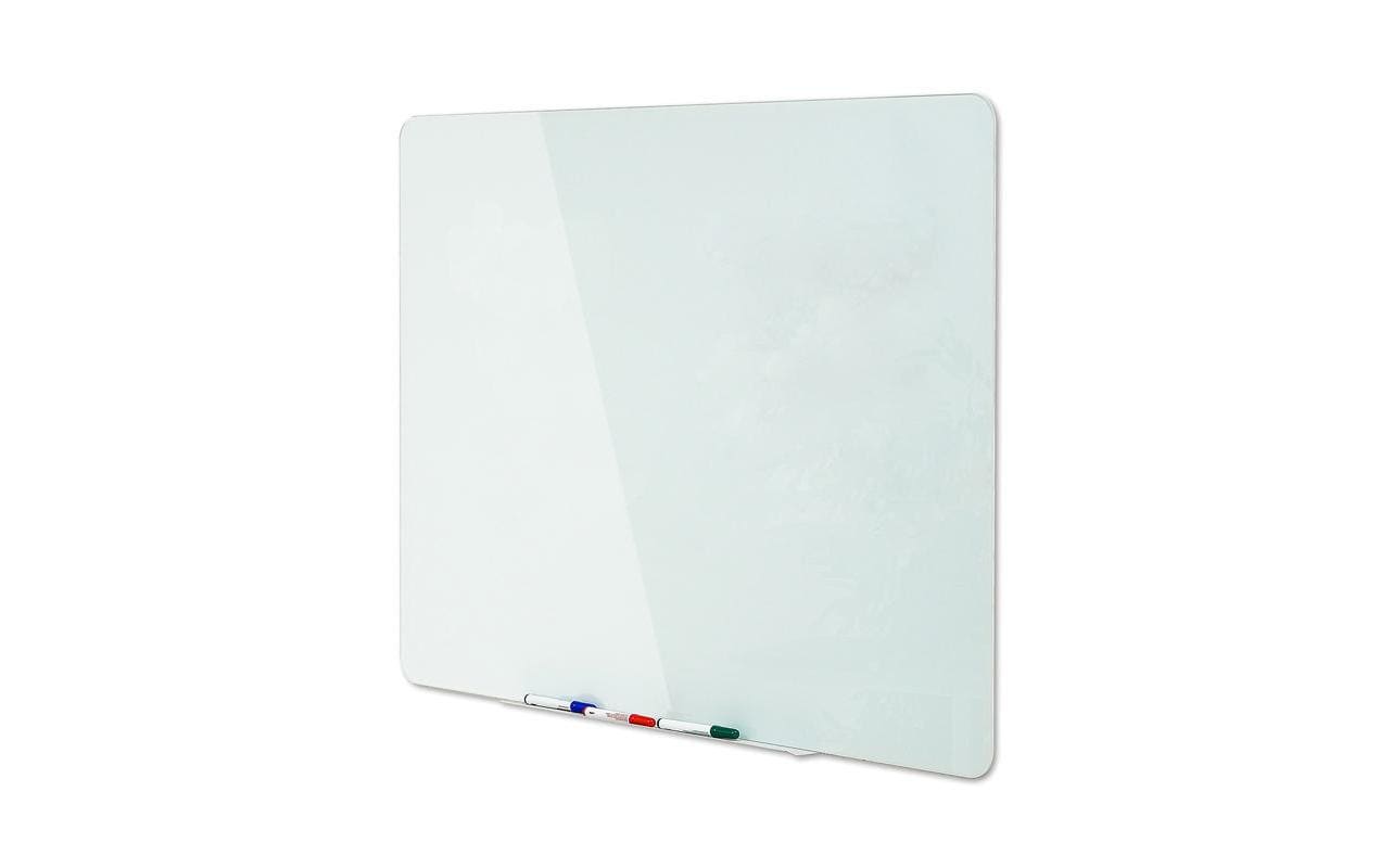 Bi-Office Whiteboard – 120 × 90 cm, Glas, magnetisch, inkl. Stiftablage
