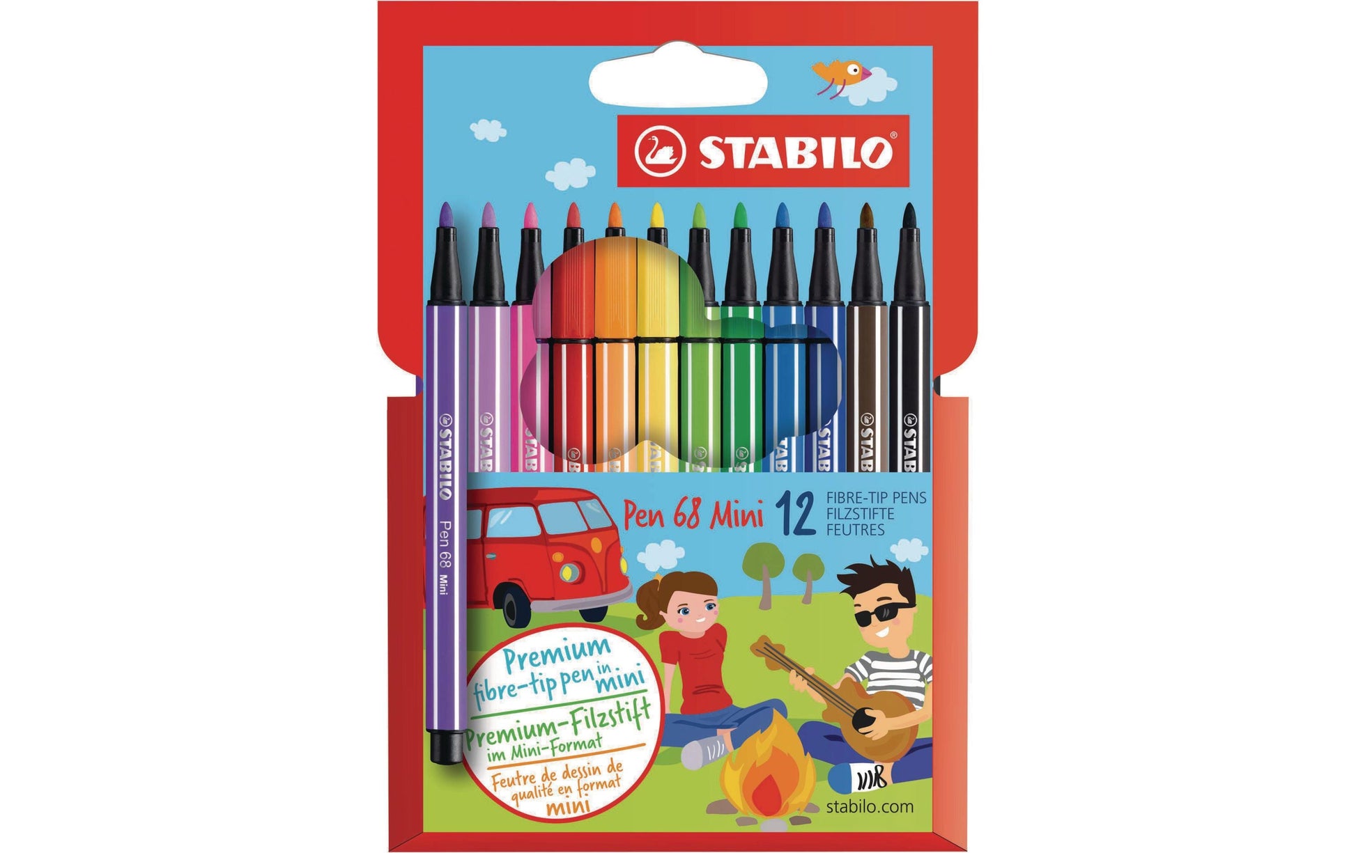 STABILO Filzstifte, Strichbreite 1 mm, 12 Farben