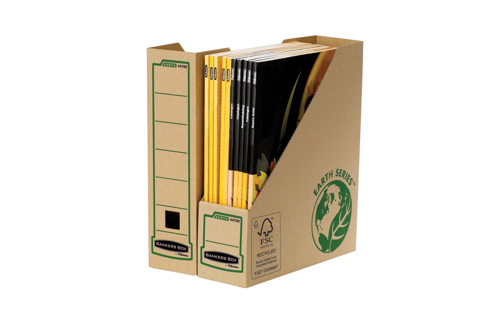 Fellowes R-Kive Earth Series Stehsammler – für A4, braun, Karton, B 82 × H 304 × T 268 mm, 20er-Set