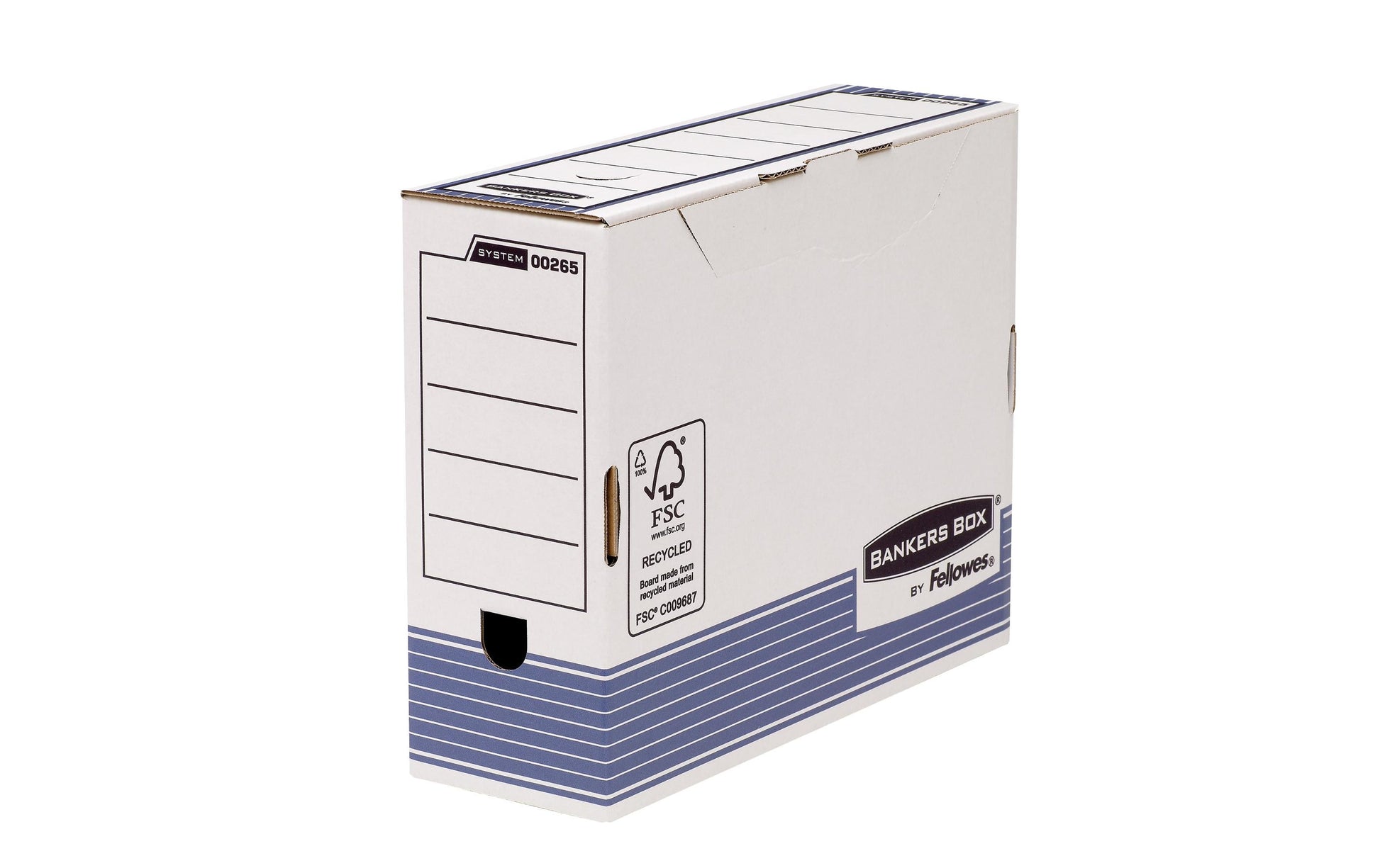 Fellowes R-Kive Prima Archivschachtel A4 – 111 × 264 × 328 mm, blau/weiss, Karton, 10er Pack