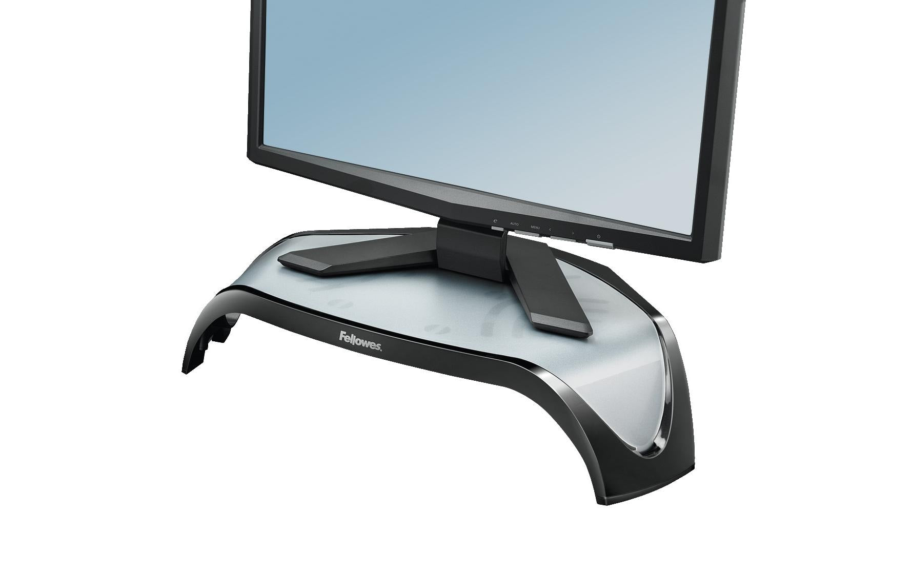 Fellowes Smart Suites – Monitorhalterung, bis 21", 10 kg, Füsse auf 3 Höhen verstellbar, schwarz/silber