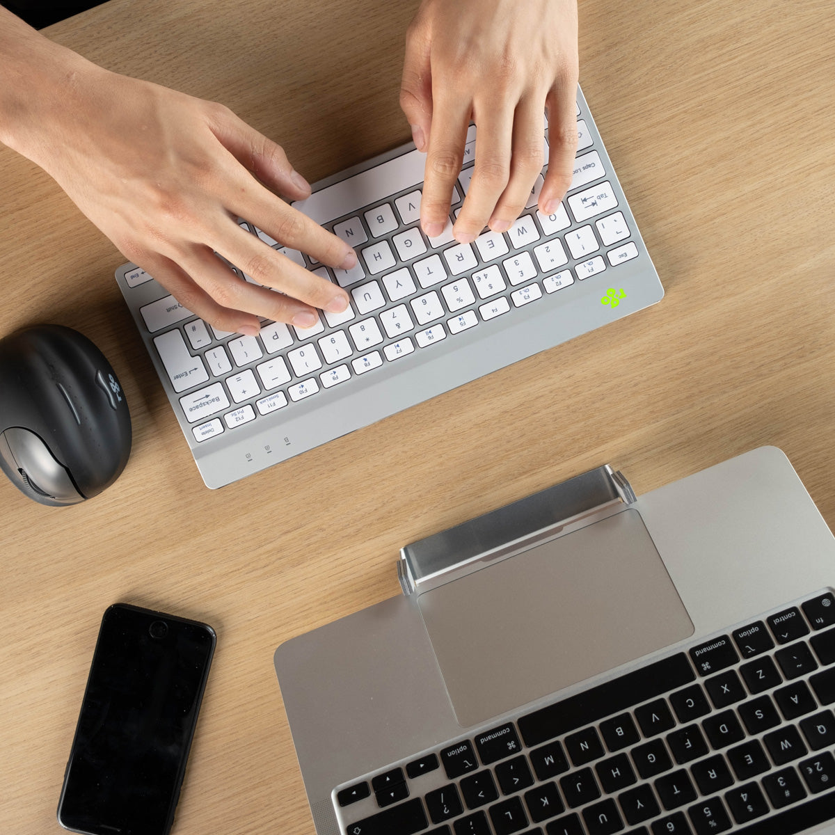 R-Go Tools Compact Break – Tastatur, kabellos (Bluetooth), ES-Layout (ES), ergonomisch, Weiss