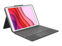 Logitech Combo Touch – Tastatur, FR-Layout (FR), mit Touchpad, Grau – für iPad (7. und 8. Generation)