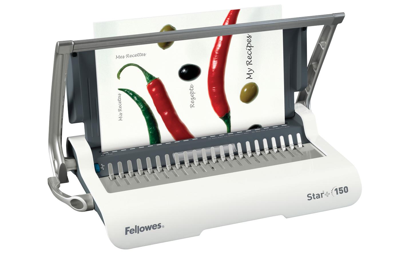 Fellowes Star+ Stanz- und Bindemaschine – Plastikbindung, für Plastikbindungen, 12 Blätter