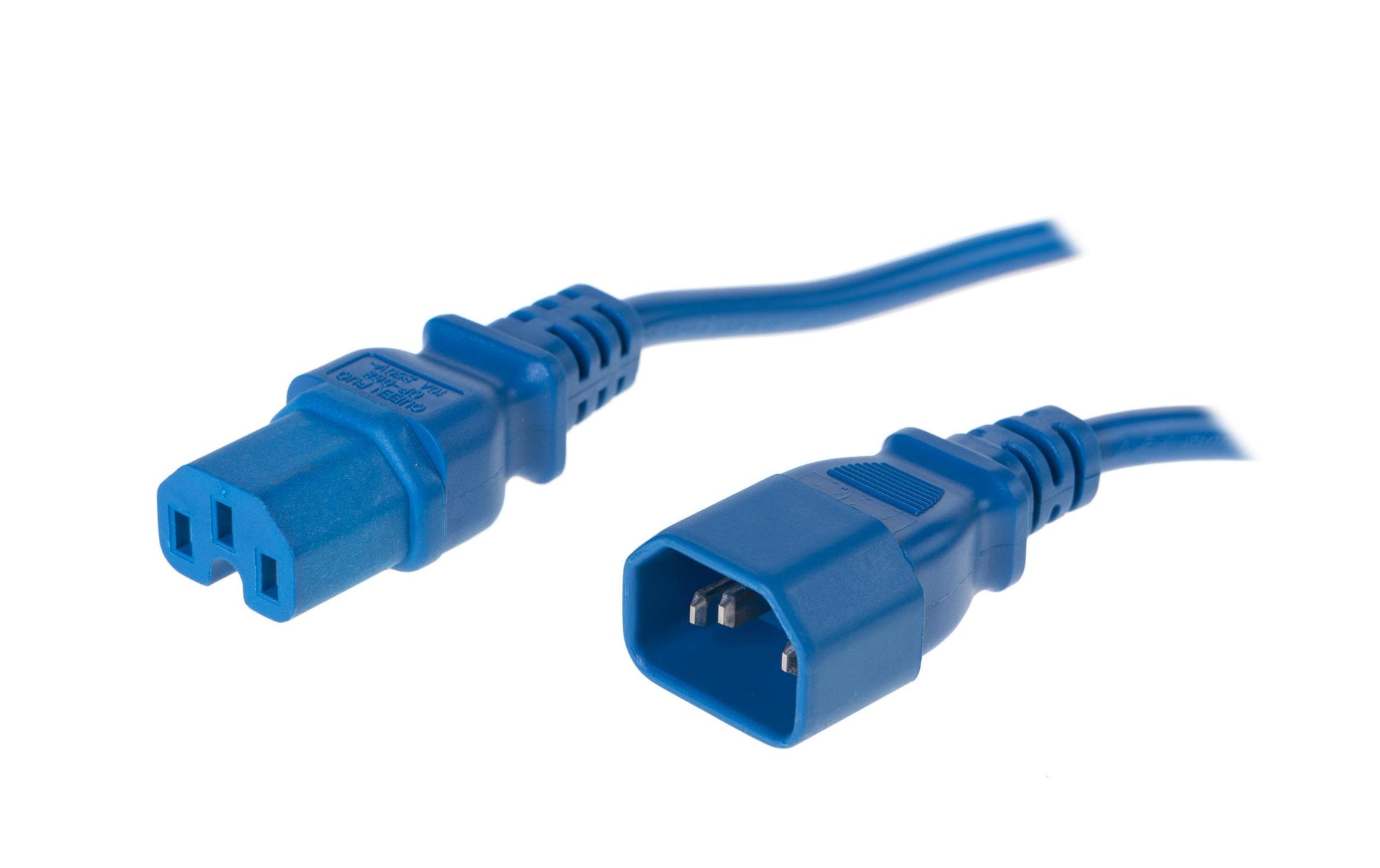 Diggelmann Netzkabel, IEC C14 auf IEC C15, angespritzt, 10 A, 5 m, Blau