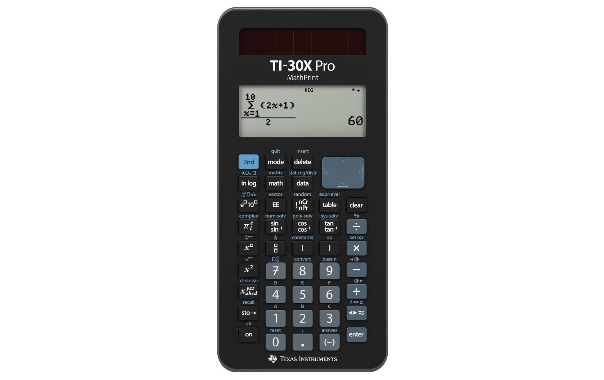 Texas Instruments Wissenschaftlicher Taschenrechner TI-30XP MP D/F – 11-stellig – Solar/Batterie – Schwarz
