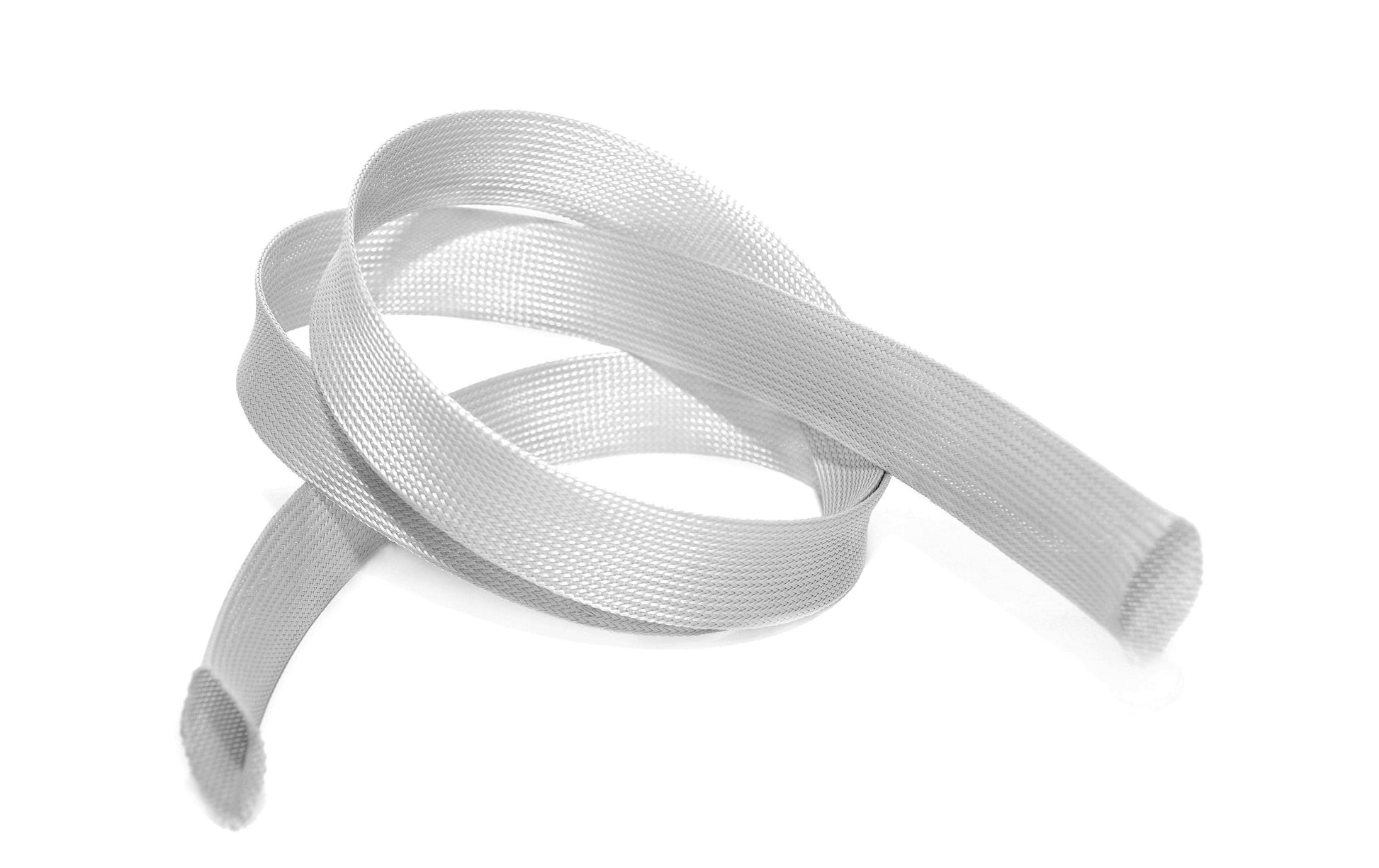 Audioraq Geschlossener Kabelschlauch, zuschneidbar – Durchmesser 40–80 mm – 10 m – Silber – Polyester