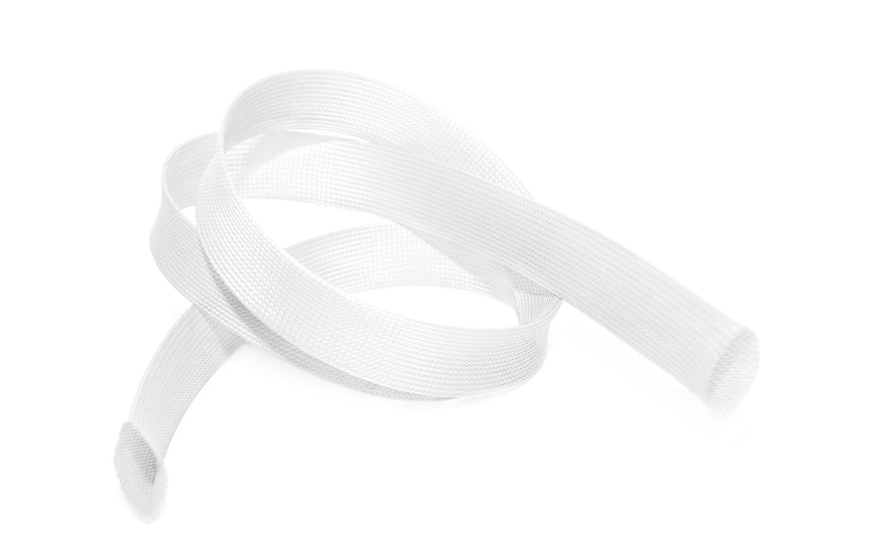 Audioraq Kabelschlauch geschlossen – Durchmesser 40–80 mm – 10 m – Weiss – Polyester