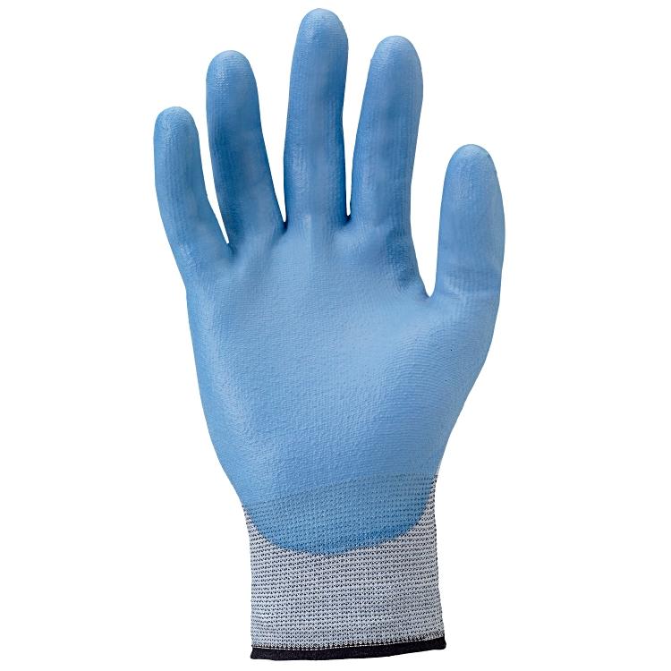 Ansell Schnittschutzhandschuhe HyFlex 11-518 – M, 1 Paar – EN 388: S3, Abr3, Dyneema/PU – Blau/Grau