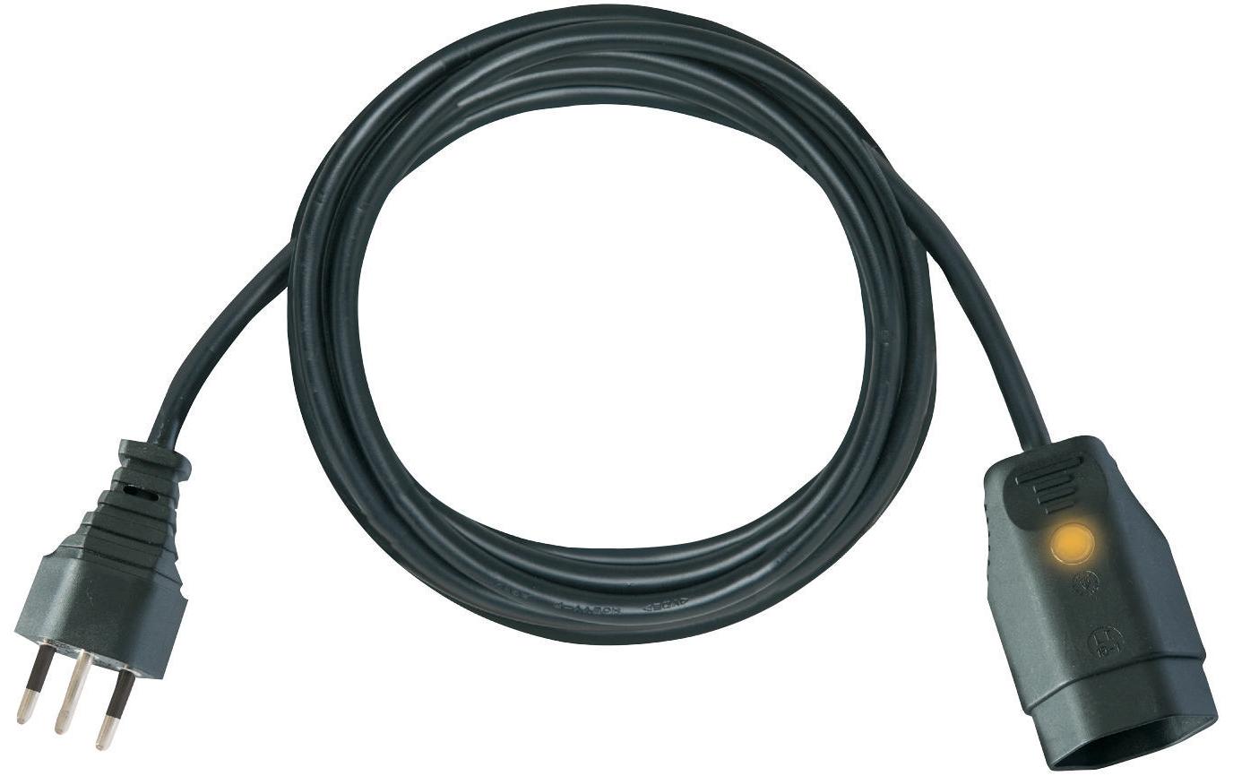 Brennenstuhl Verlängerungskabel – T12–T13, 3 m, 3×1 mm², Schwarz, mit Funktionsleuchte, mit Kinderschutz