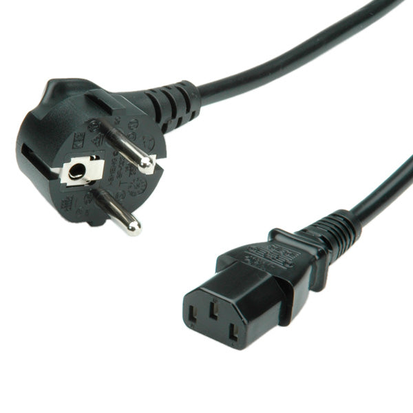 VALUE Netzkabel – Schuko (CEE 7/7)–IEC C13, 1,8 m, 250 V/10 A, schwarz