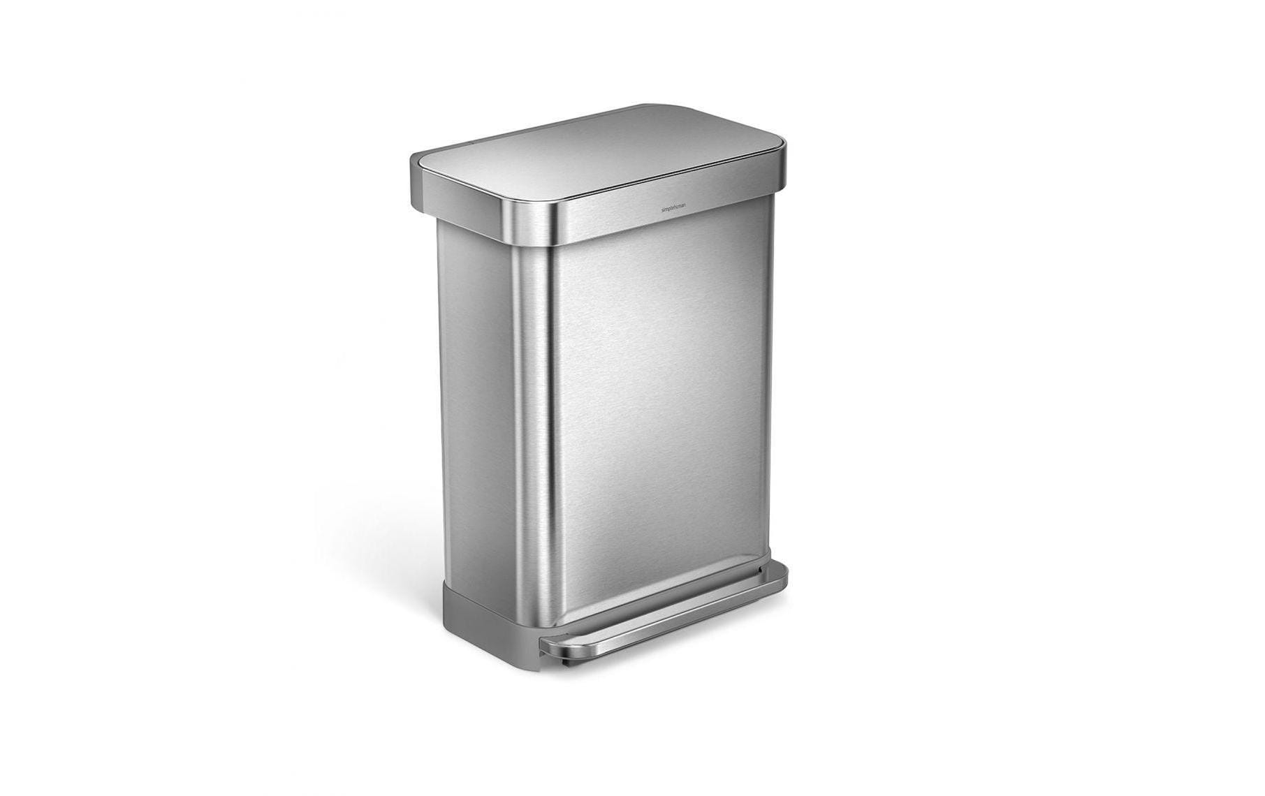 Simplehuman – Abfallcontainer – 45 l – Edelstahl – B × H × T 405 × 655 × 338 mm